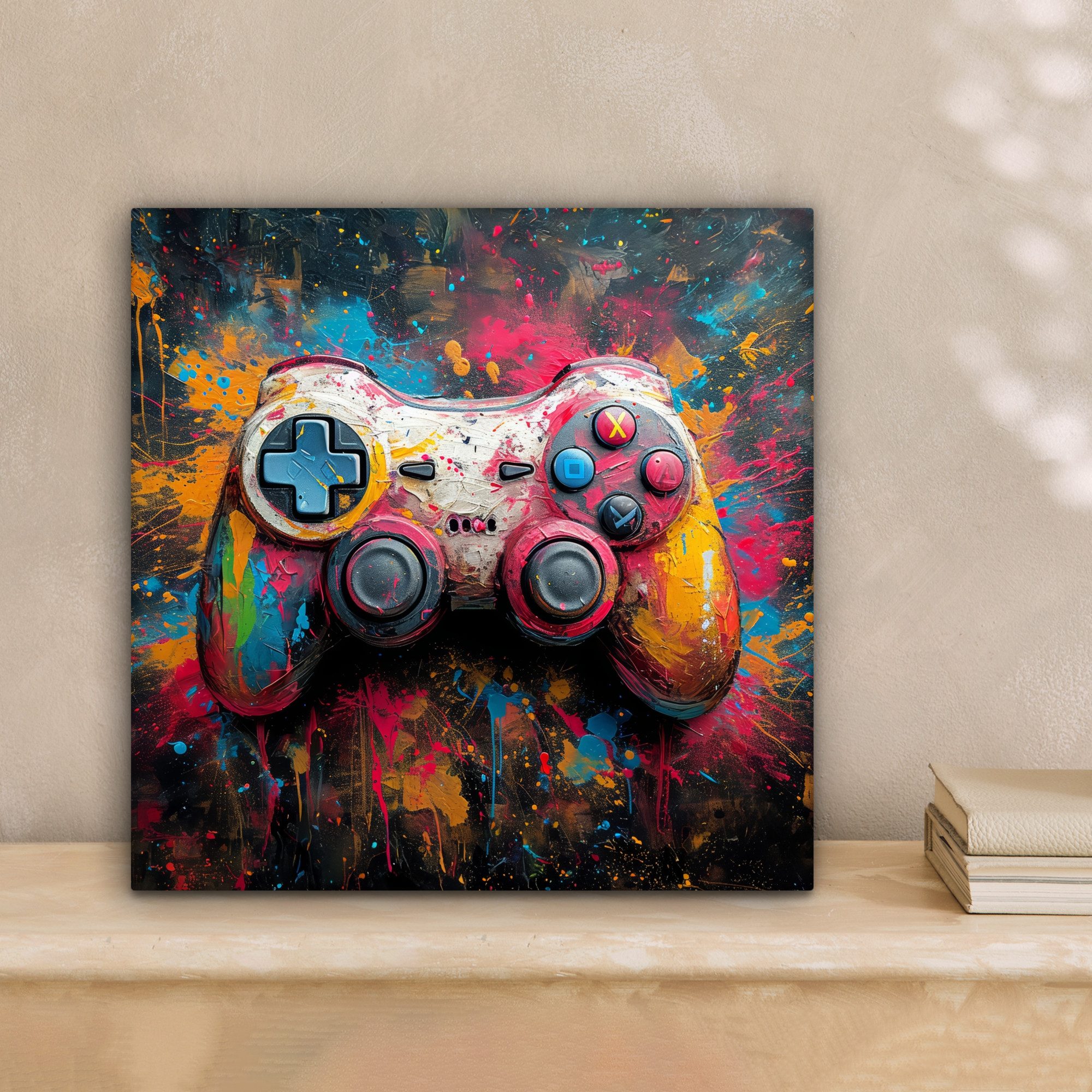 OneMillionCanvasses® Leinwandbild Graffiti - Spiele - Controller - Farbe, F günstig online kaufen