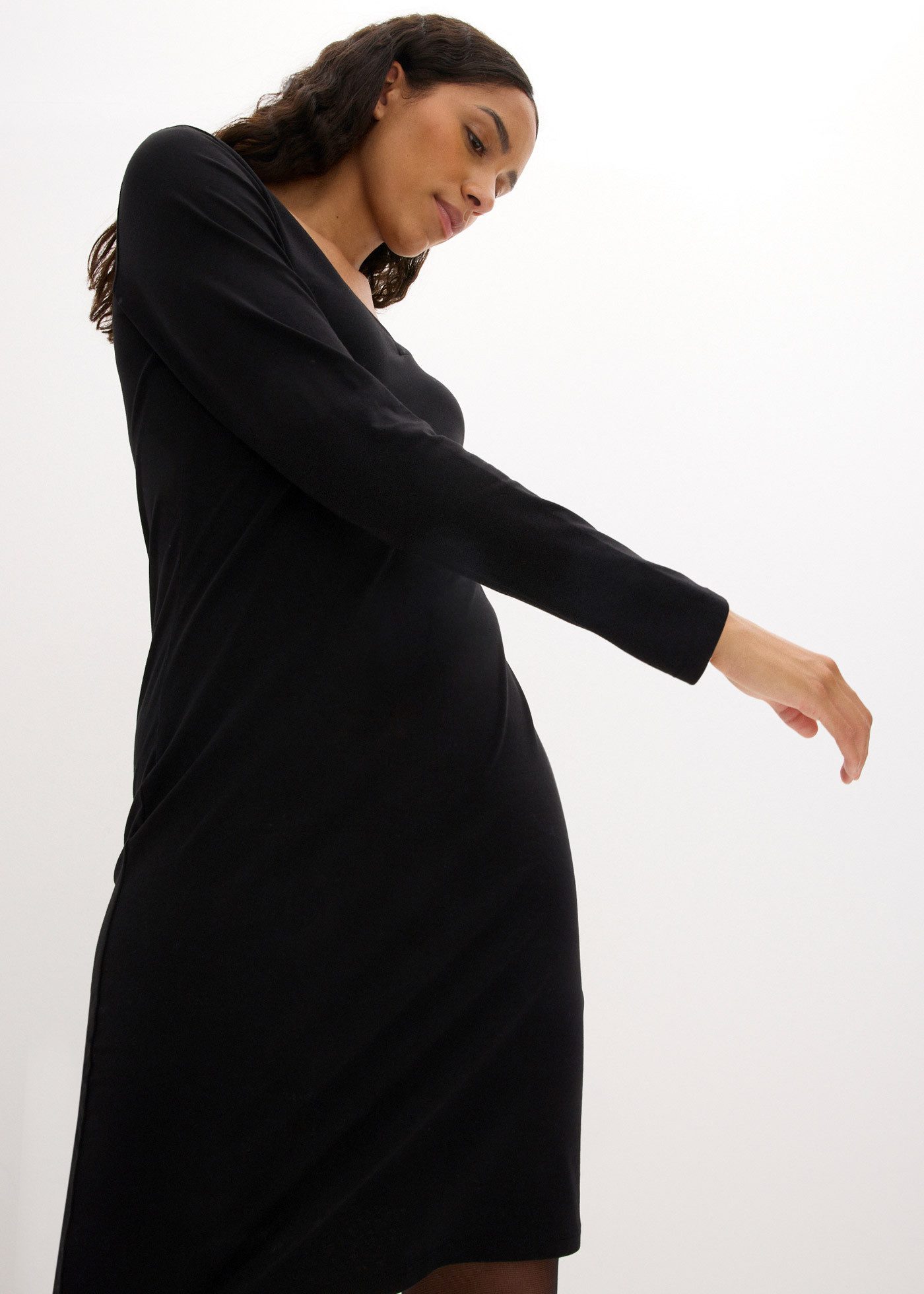 bonprix Jerseykleid (Packung, 2-tlg., 2) im 2er Pack, mit V-Ausschnitt günstig online kaufen