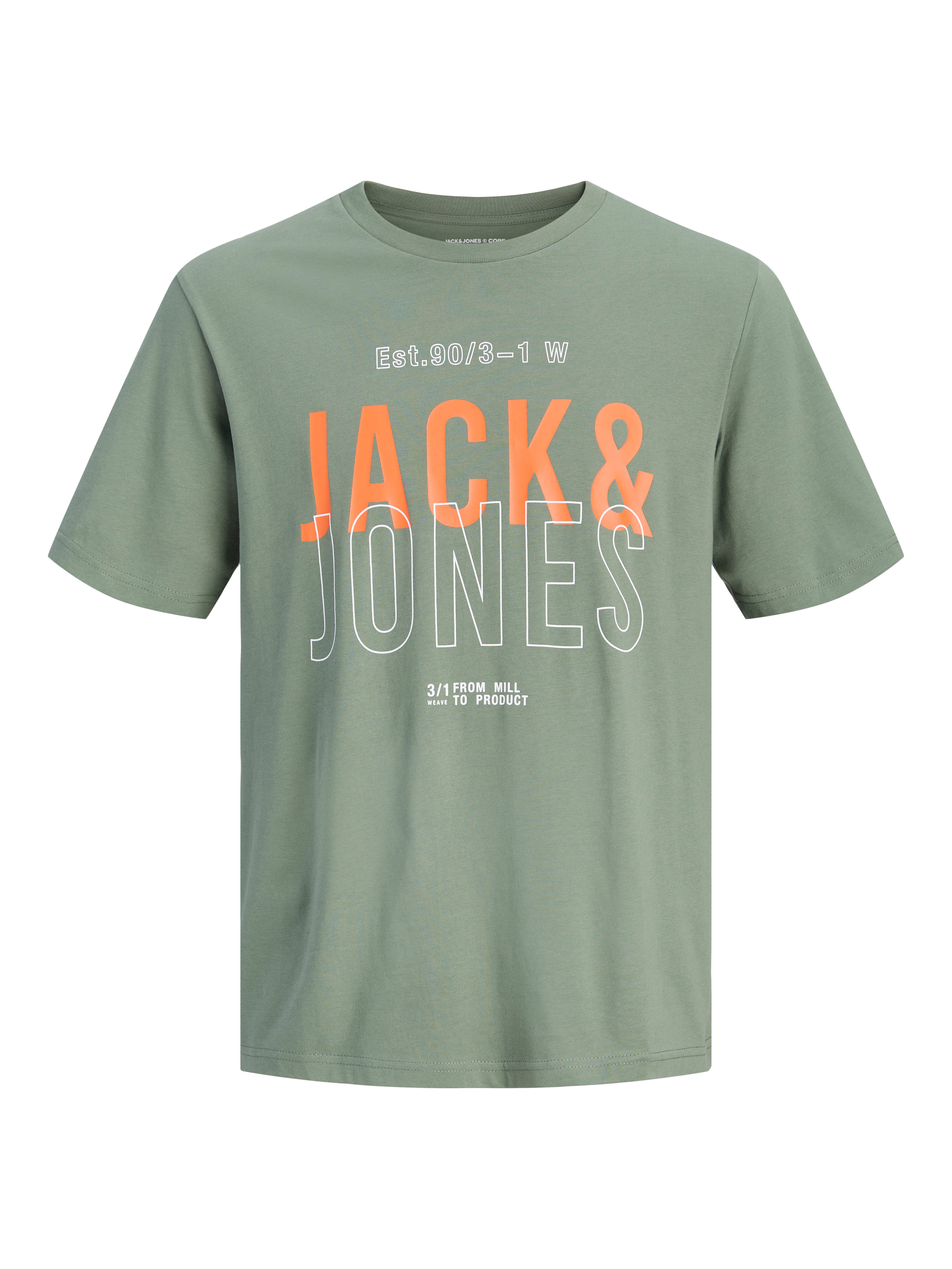 Jack & Jones T-Shirt JCOKOMPO Kurzarm-Design mit Print und optimaler Passform Print, modisch, regular fit, Baumwolle, Rundhals