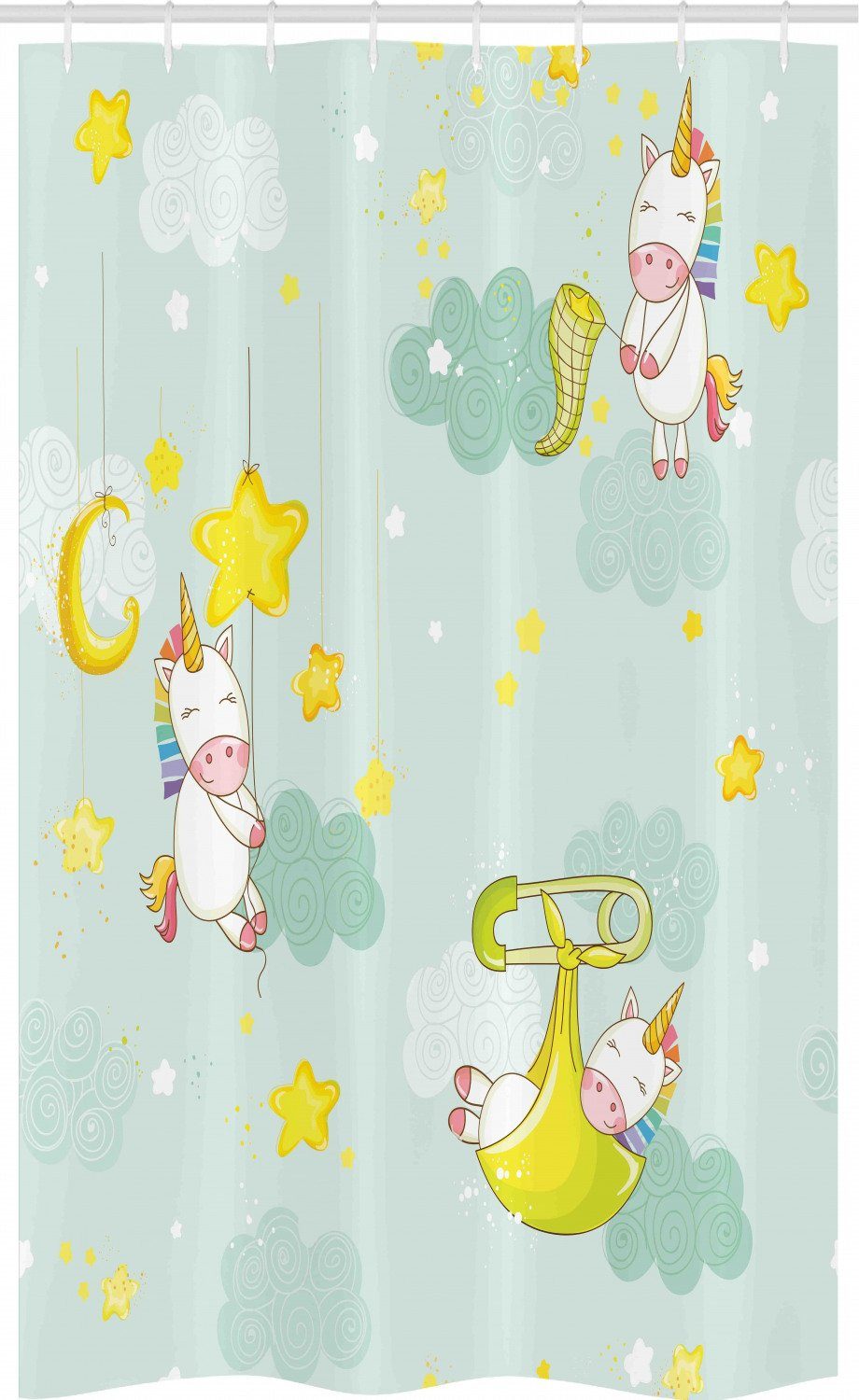 Abakuhaus Duschvorhang »Badezimmer Deko Set aus Stoff mit Haken« Breite 120  cm, Höhe 180 cm, Unicorn-Party Nacht Tiere online kaufen | OTTO