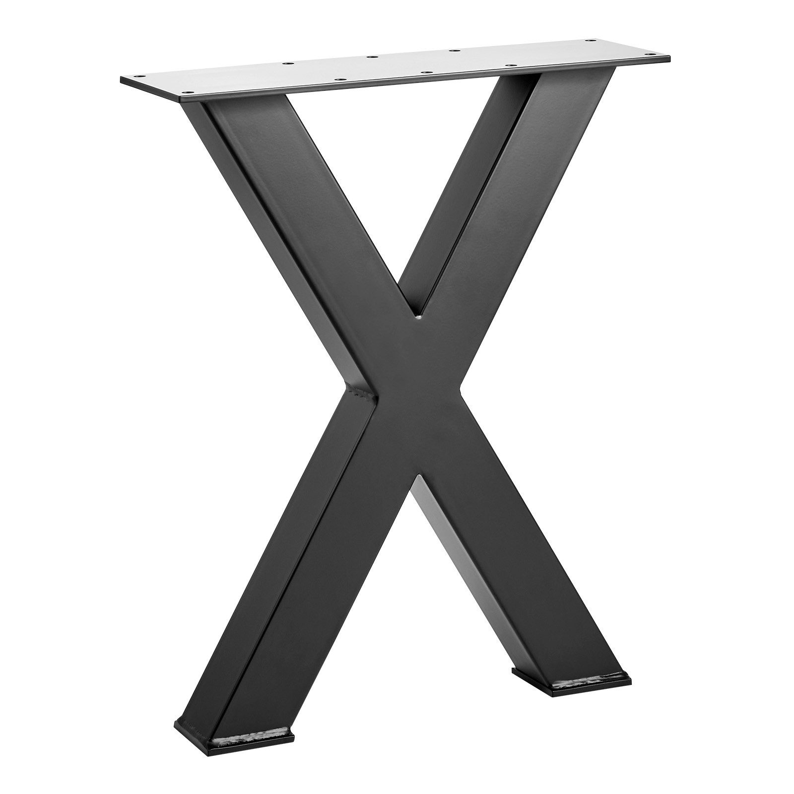 SO-TECH® Möbelfuß Tischgestell Bankgestell Bankuntergestell Tischkufe, (1-St), X-Form Stahl schwarz Profil 50 x 50mm Höhe 420mm Tiefe 345mm