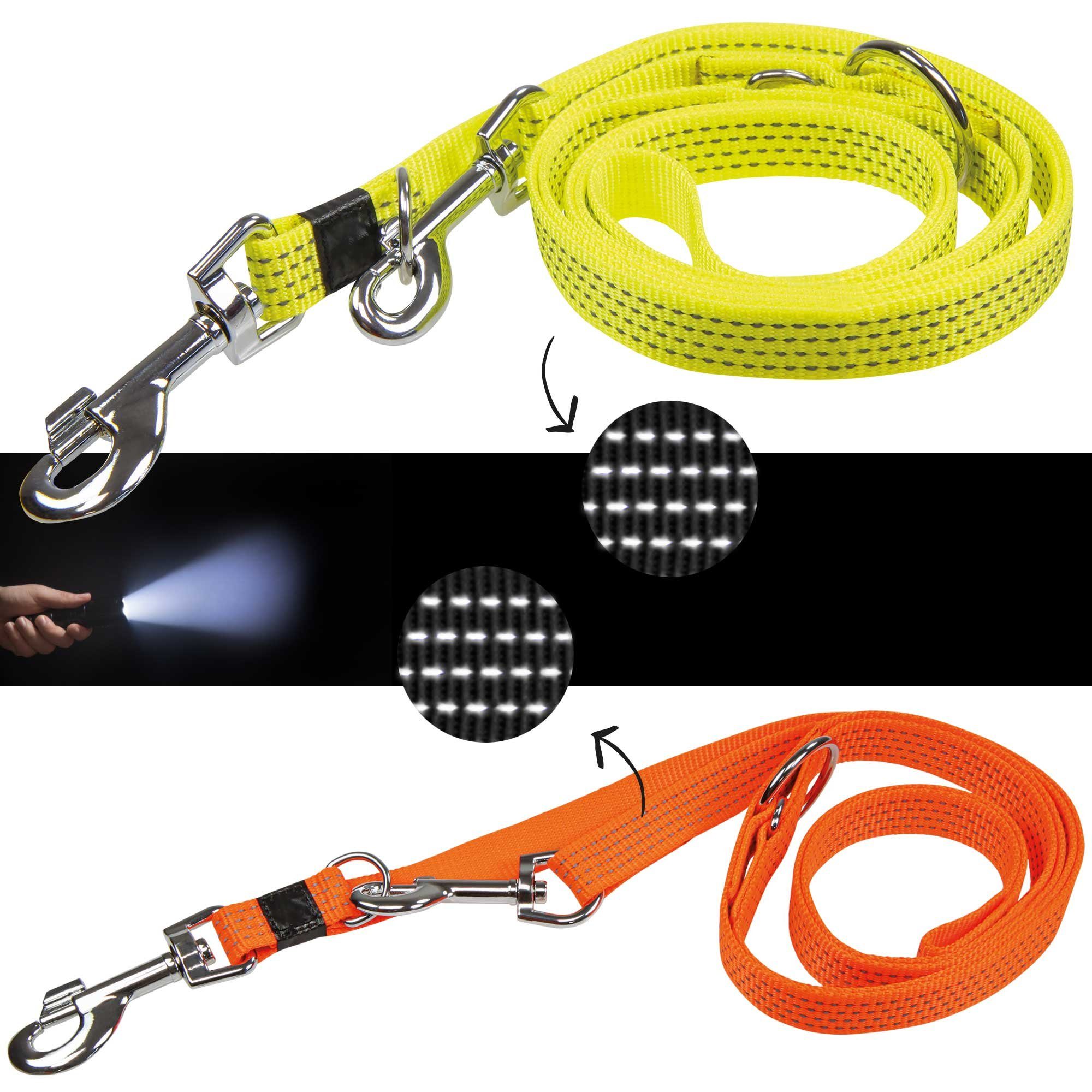 Karlie Führleine Neon & Reflex Hunde Führleine, Nylon (1-tlg), verschieden Größen