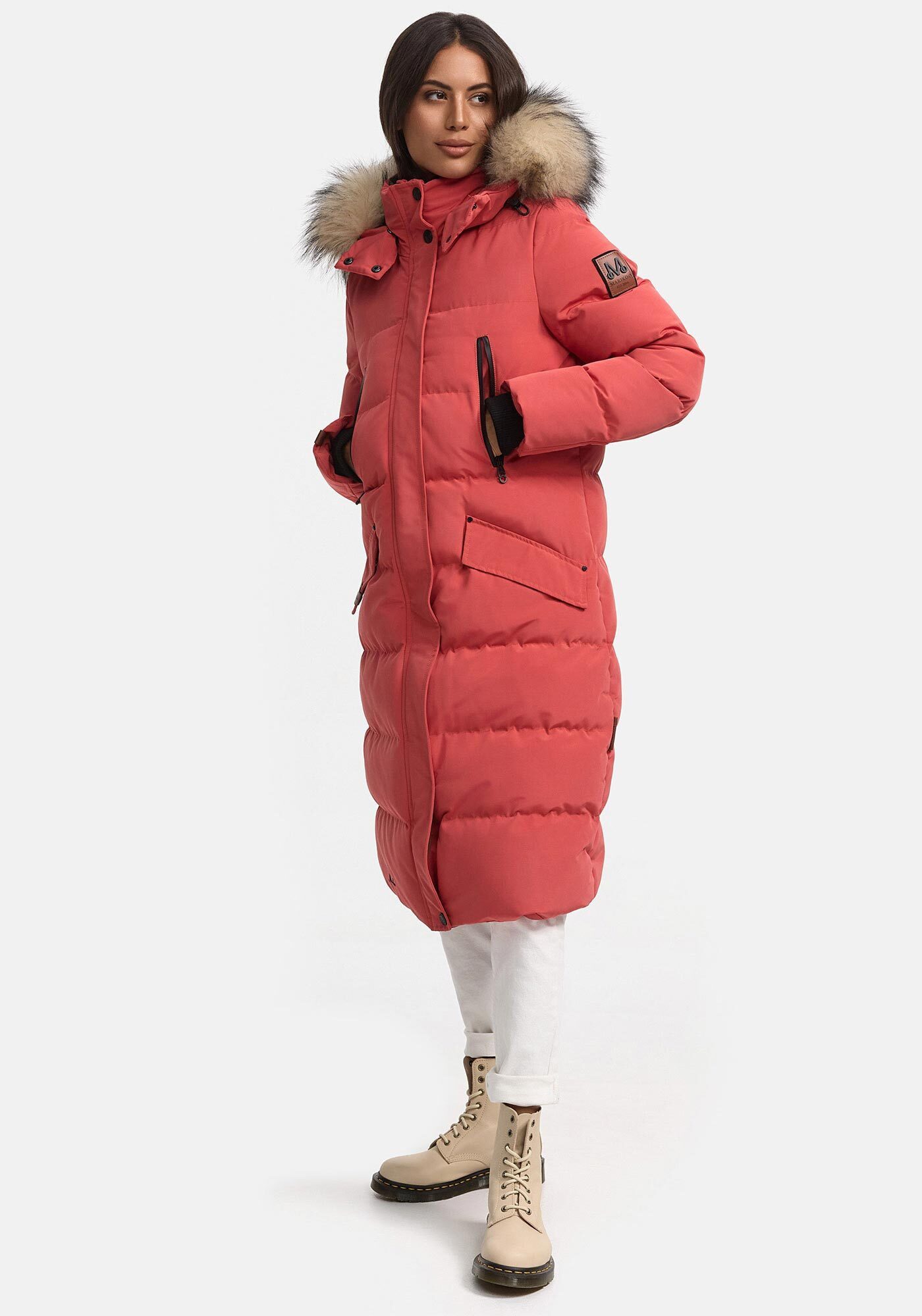 Marikoo Parka Schneesternchen langer Parka mit abnehmbarer Kapuze