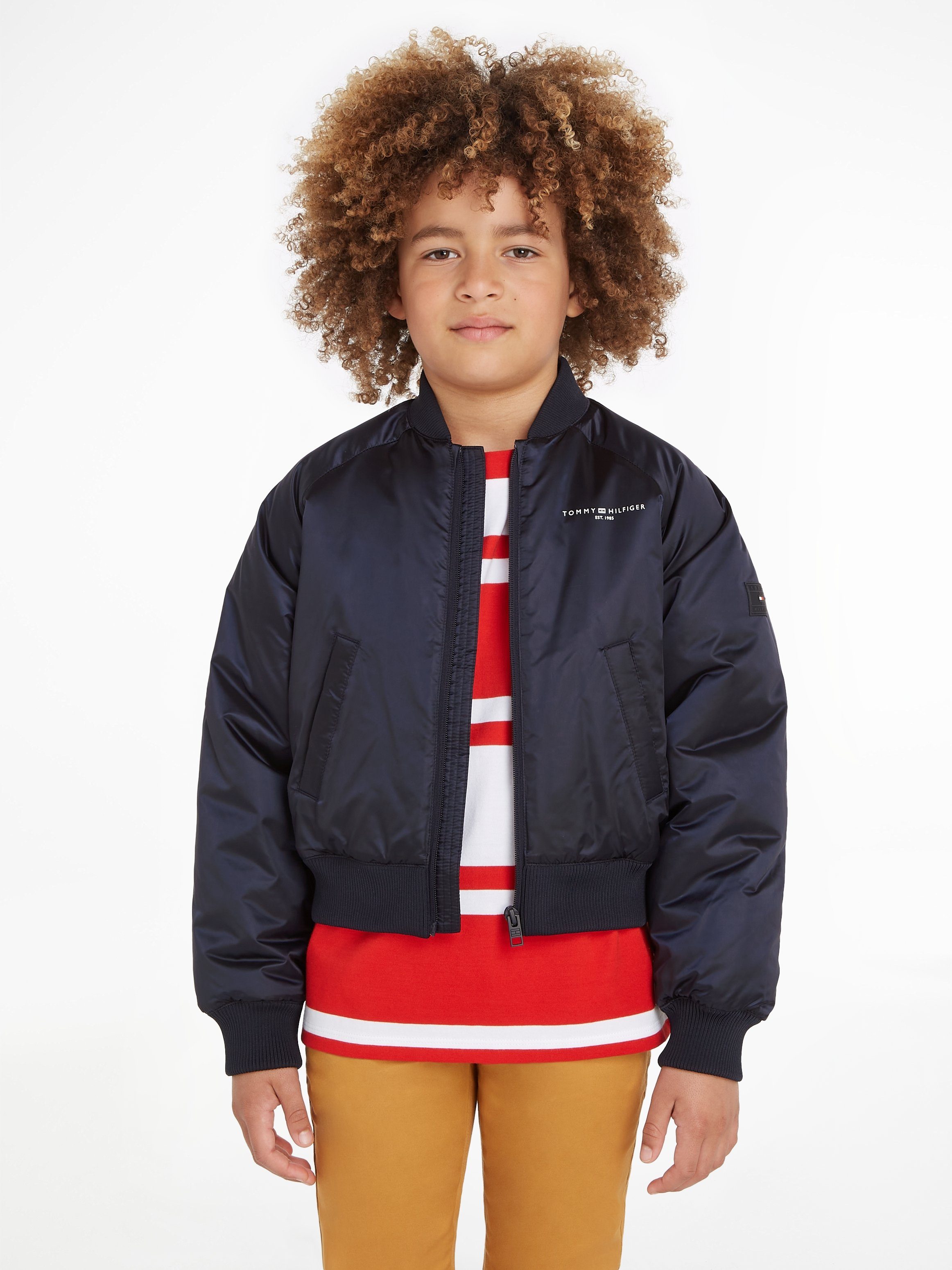 ESSENTIAL Hilfiger Tommy Bomberjacke in Optik BOMBER glänzender