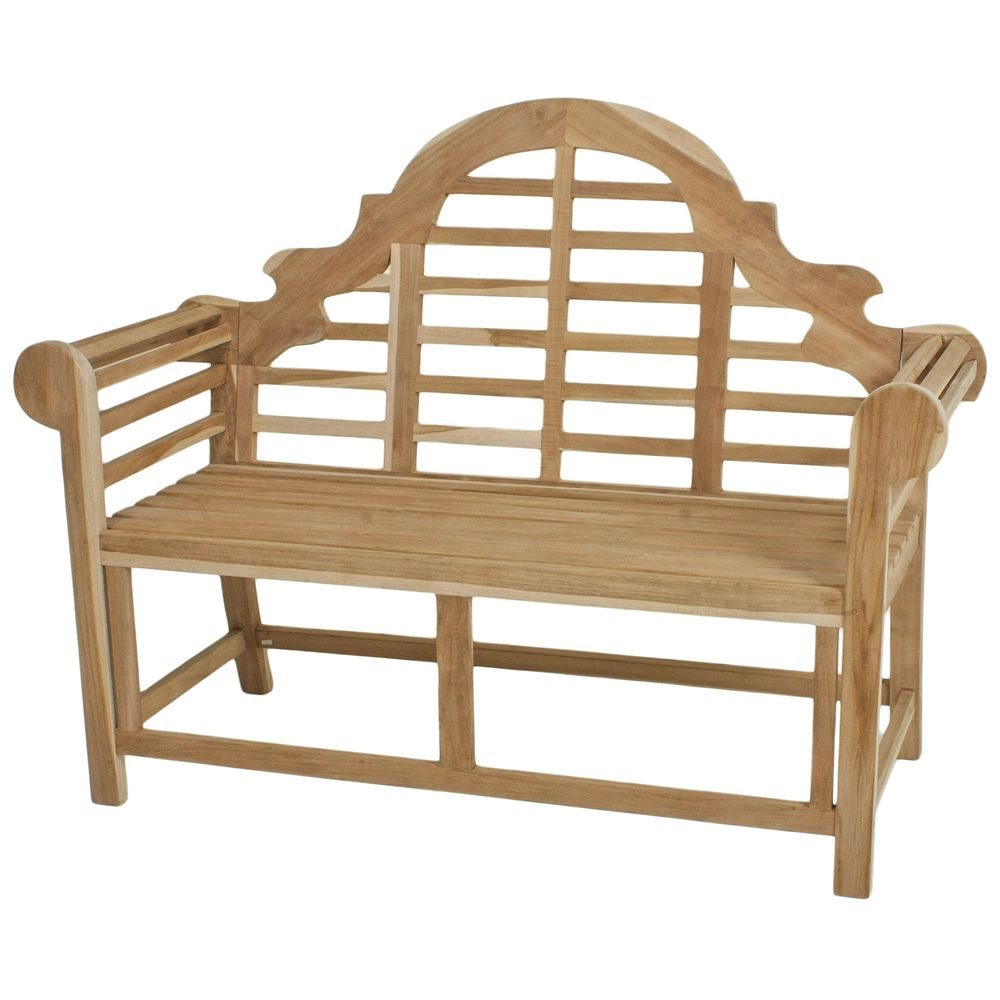 Lomadox Gartenbank HGA-120, Bank aus Teakholz, 2-Sitzer, ca. 135x104x60 cm