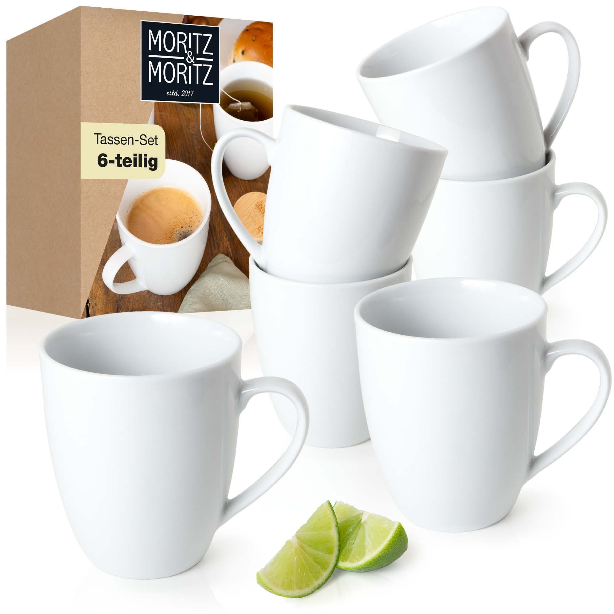 Moritz & Moritz Tafelservice BASIC Kaffeetassen Set (6-tlg), 6 Personen, Porzellan, für 6 Personen - spülmaschinen- und mikrowellengeeignet