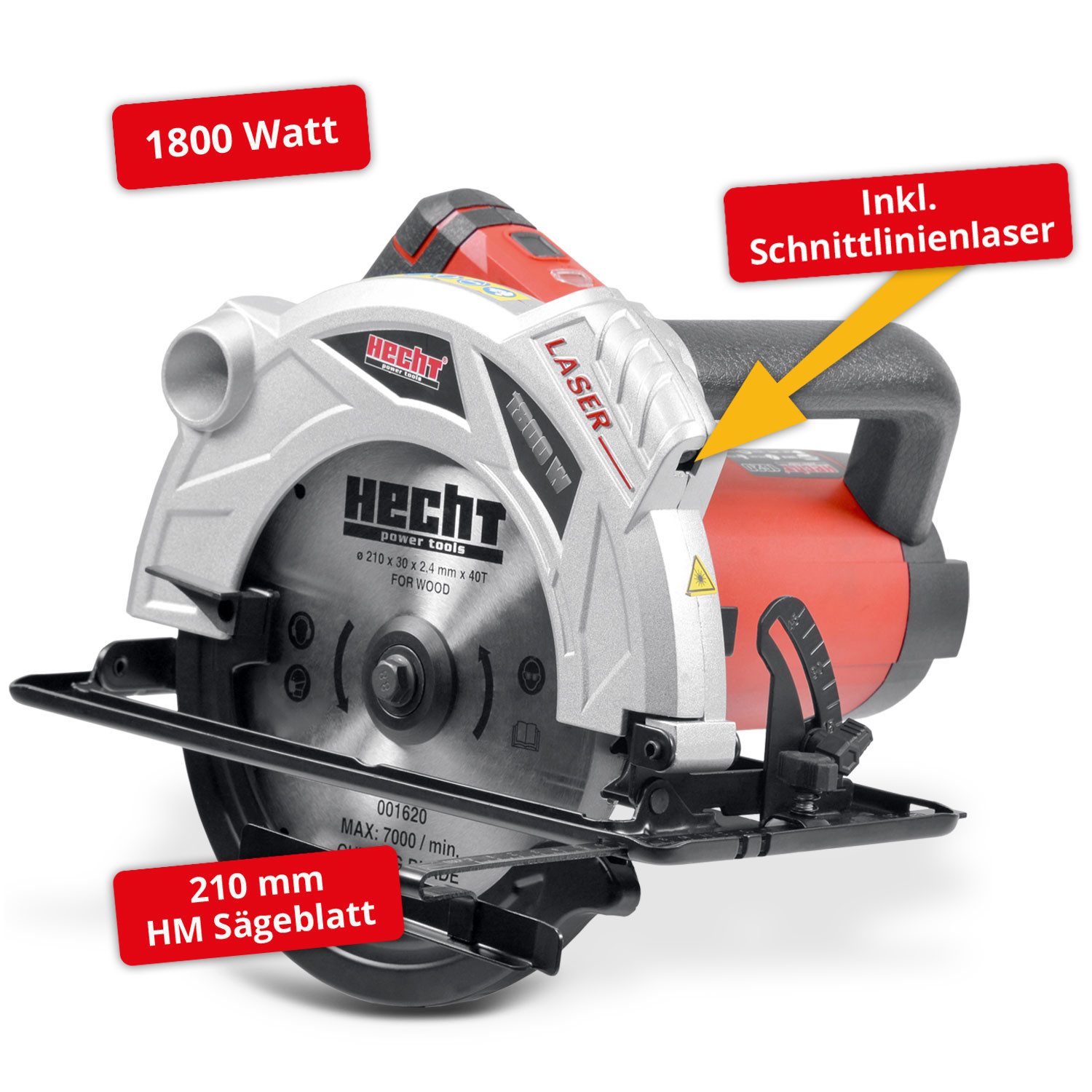 Hecht Handkreissäge 1620 mit Laserfunktion, 1800W, günstig online kaufen