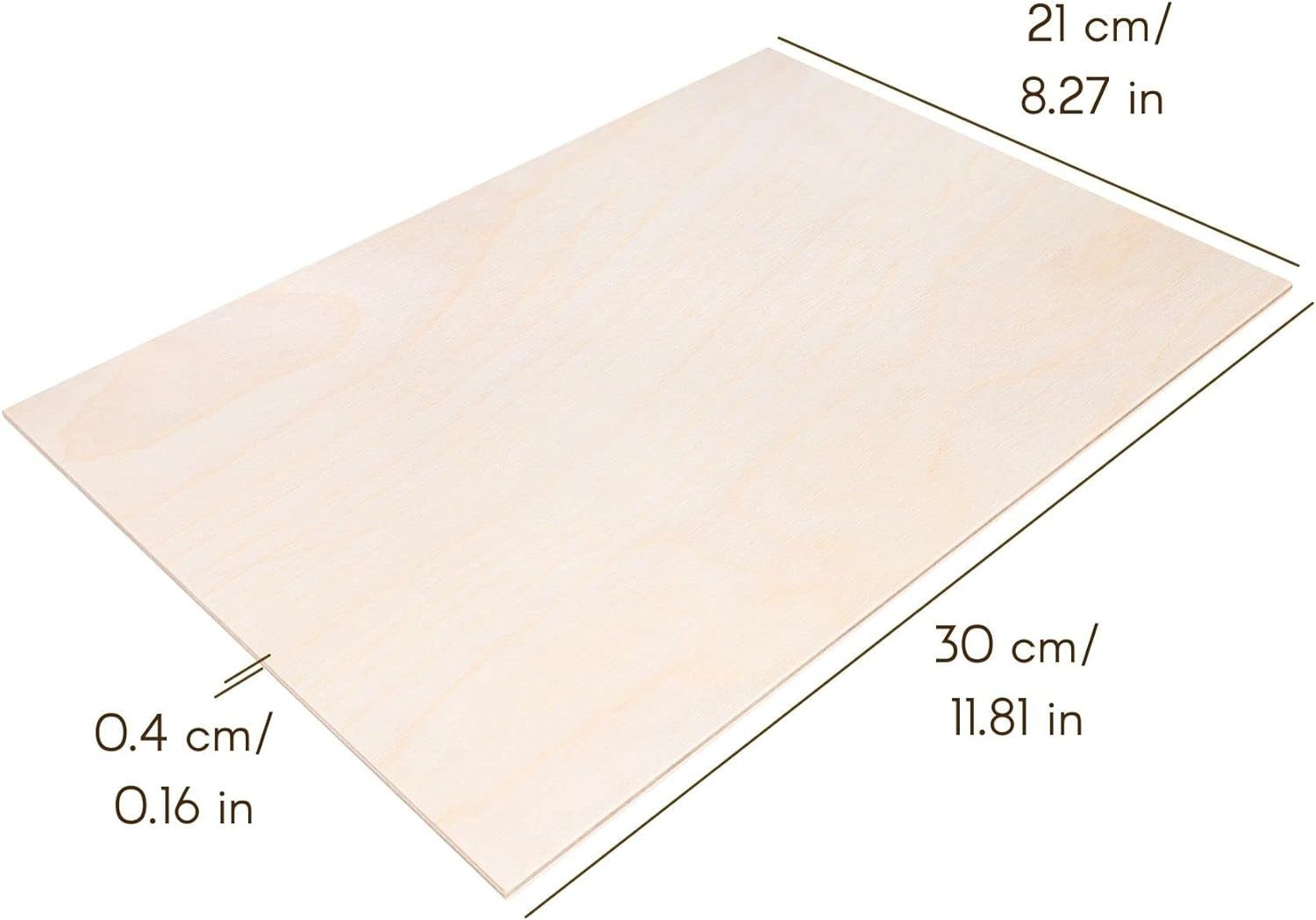 Creative Deco Bastelnaturmaterial Sperrholzplatte 4mm Birkensperrholz Dünne Holz-Zuschnitte, (10-tlg), Perfektes Blatt für Laubsäge, Brandmalerei, Laserschnitt