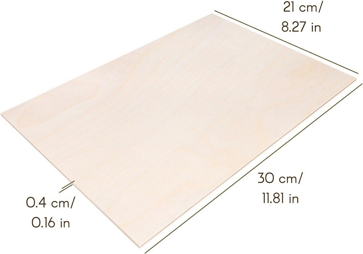 Thumbnail - Creative Deco Bastelnaturmaterial Sperrholzplatte 4mm Birkensperrholz Dünne Holz-Zuschnitte, (10-tlg), Perfektes Blatt f...