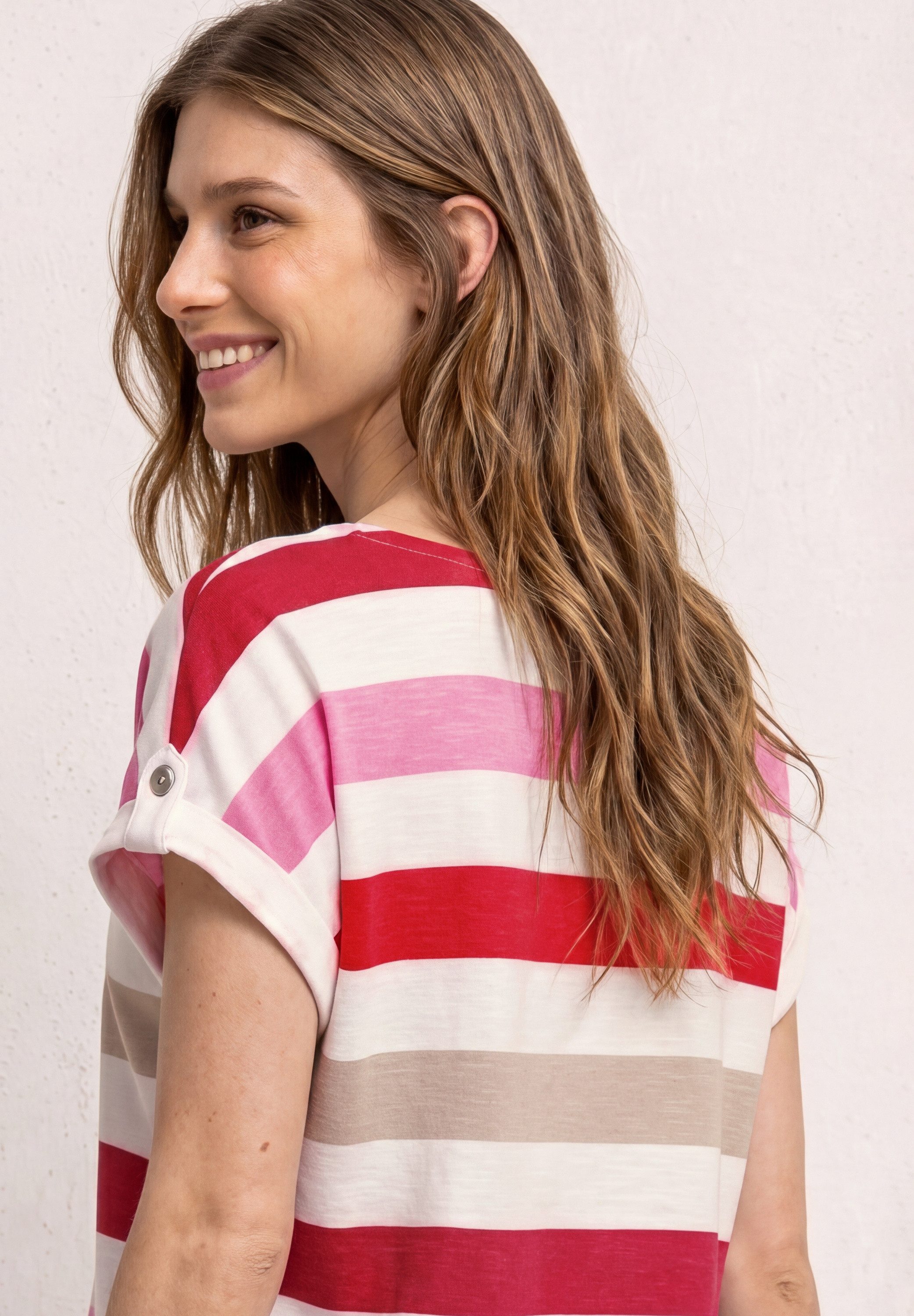 STREET ONE Shirttop Sommershirt im Leo-Look