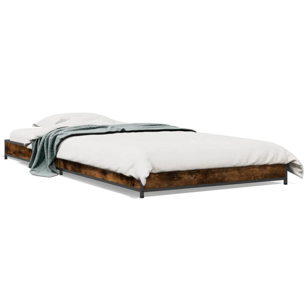 vidaXL Bett Bettgestell Räuchereiche 75x190 cm günstig online kaufen