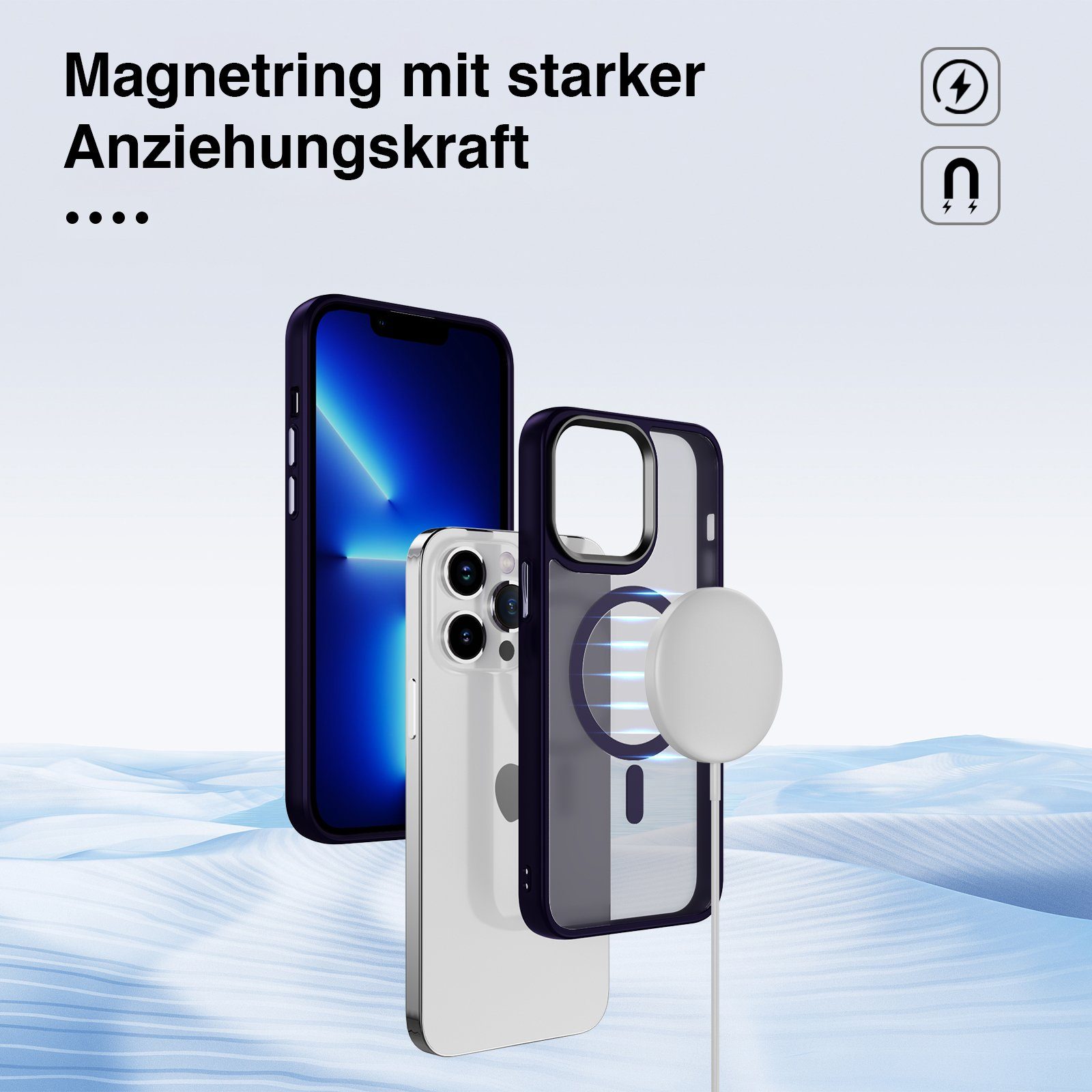 Tec-Expert Handyhülle Magnet Hülle für Apple iPhone 14 Pro Max 6.7 Zoll, 6.7, kompatibel zu Magsafe magnetisches Laden