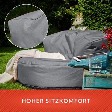 Green Bean Sitzsack Outdoor & Indoor Sofa mit EPS Perlen Füllung (mit Rückenlehne, wasserabweisender & abwaschbarer Bezug), Couch Sitzmöglichkeit Gartenliege mit Rückenlehne