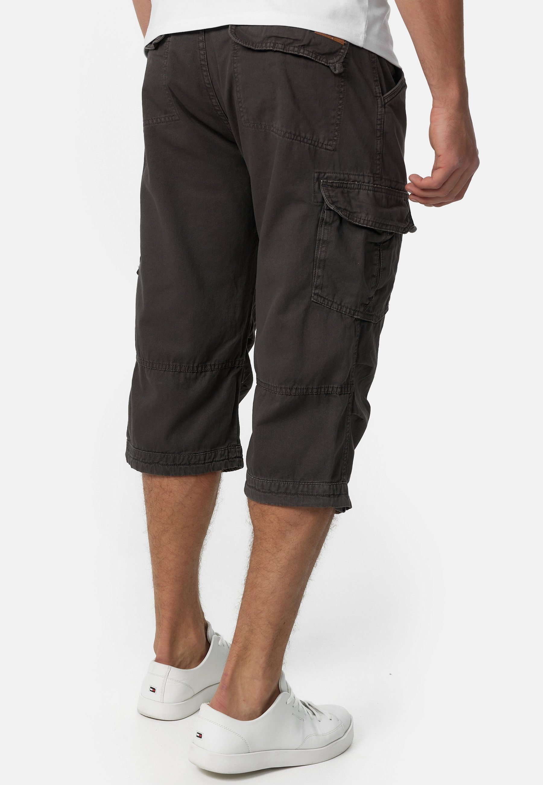 Indicode Cargoshorts Herren Nicolas Check Cargo Shorts Herrenshorts aus einer robusten Materialmischung