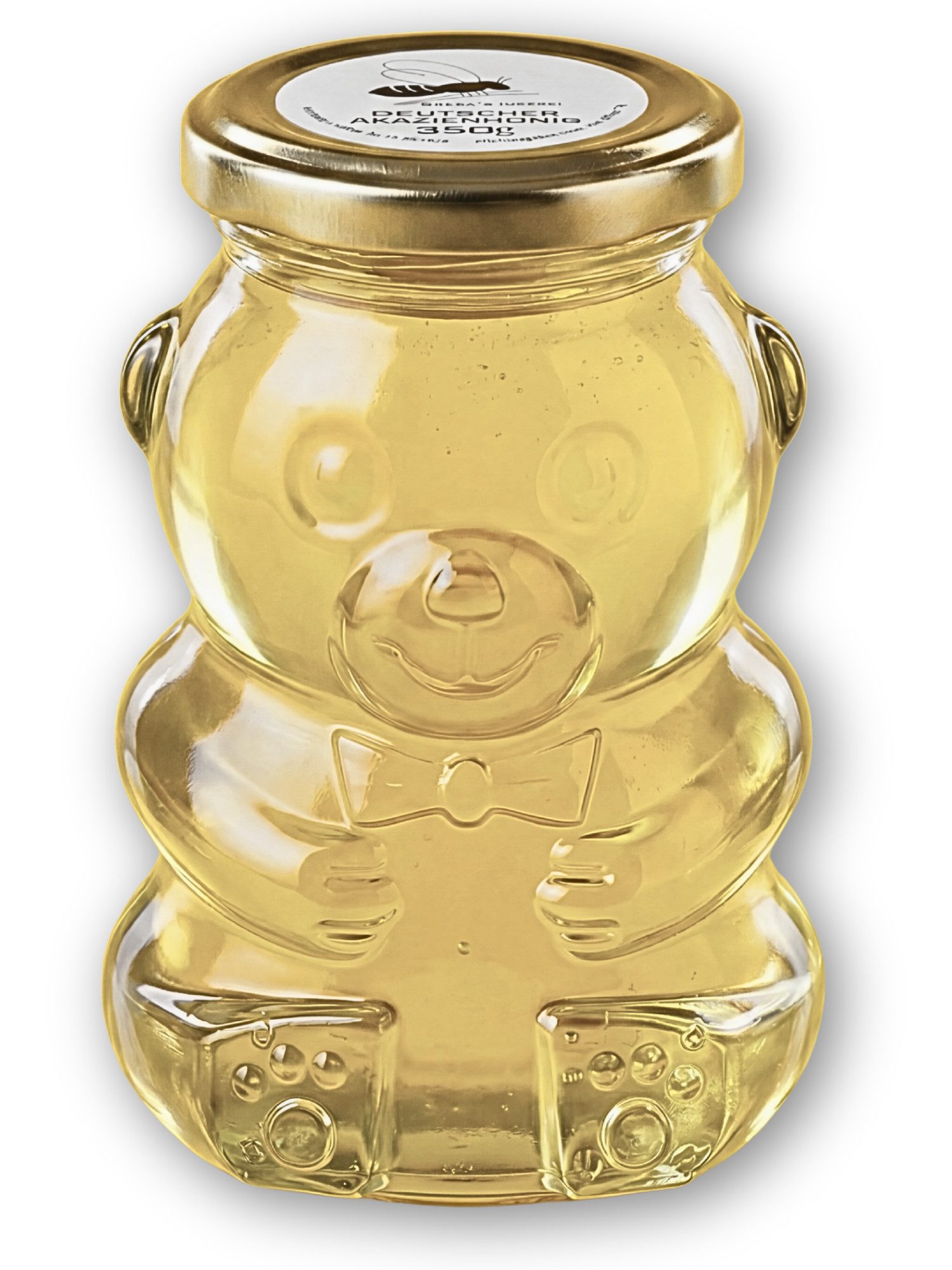 Grega´s Imkerei Honig Deutscher Akazienhonig im Bärenglas 350g, flüssig & mild, 1 x 350 g, (Perfektes Geschenk für Honigliebhaber), Im wiederverwendbaren Bärenglas optional mit Honiglöffel