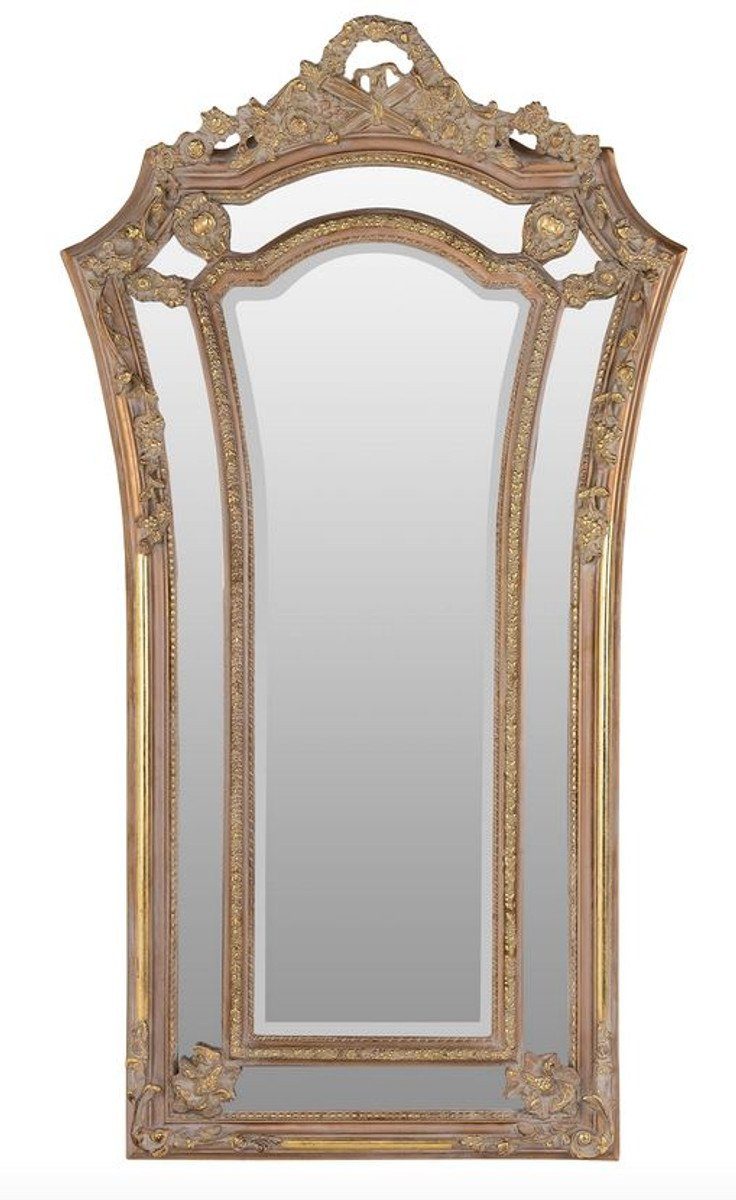 Casa Padrino Barockspiegel Barock Wandspiegel Braun / Gold 115 x H. 207 cm - Barockstil Spiegel Antik Stil Möbel