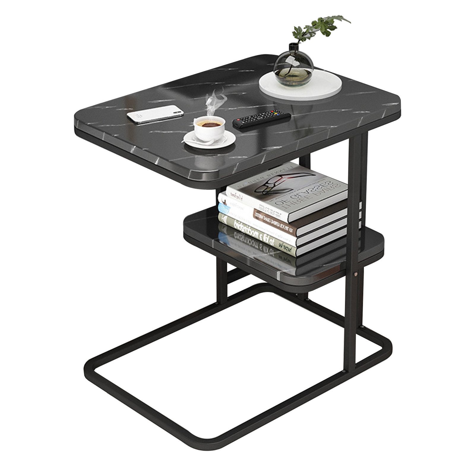 Beistelltisch Sofatisch mit 2 Ablagen,Sofatisch, Laptoptisch, 50 x 58.5 x 30 CM