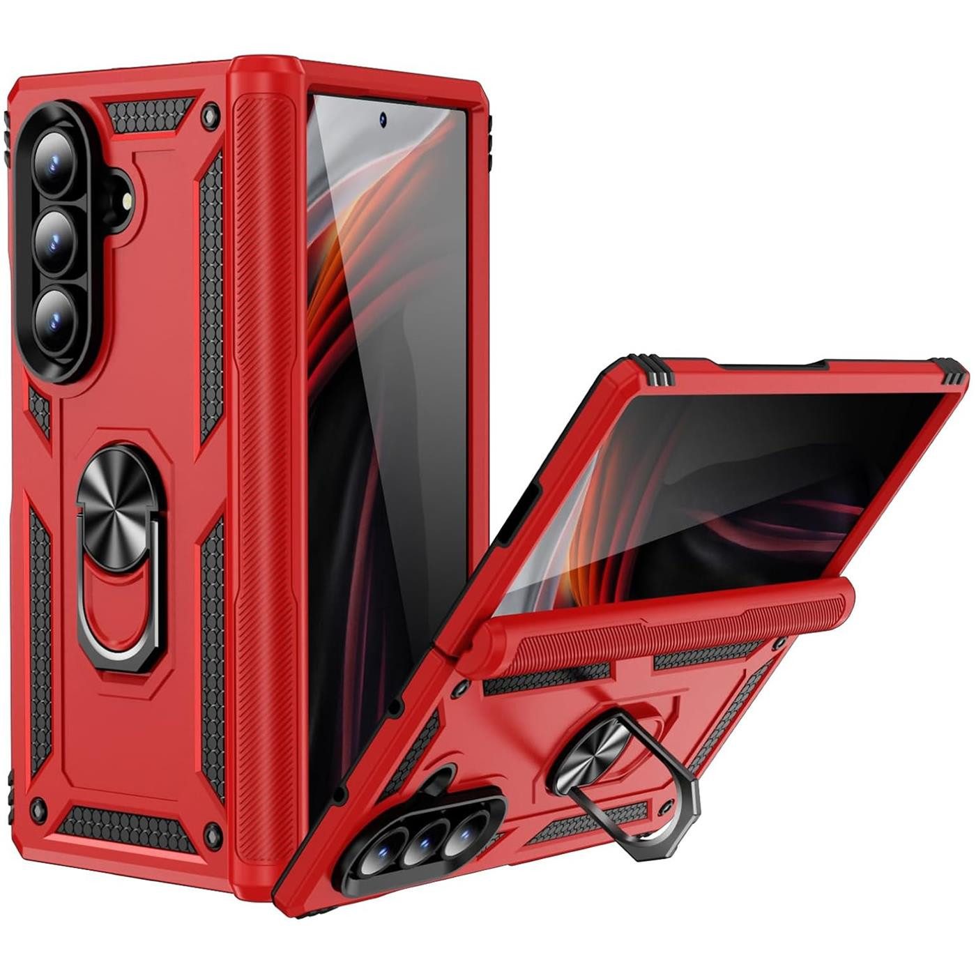CoolGadget Handyhülle Armor Shield Case für Samsung Galaxy Z Fold 7 8 Zoll, Outdoor Cover Magnet Ringhalterung Handy Hülle für Galaxy Z Fold 7 5G