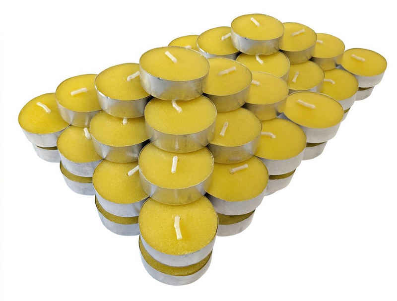 Spetebo Duftkerze Citronella Duft Teelicht - 40er Pack (Set, 40-tlg., Insekten Abwehr), Zitronen Duftkerze gegen Mücken
