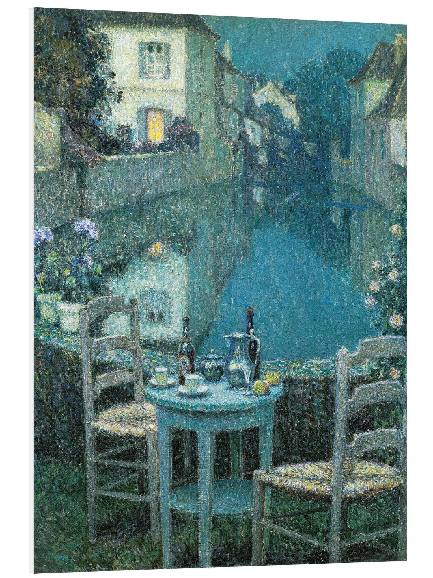 Posterlounge Forex-Bild Henri Le Sidaner, Kleiner Tisch in der Abenddämmerung, Küche Malerei