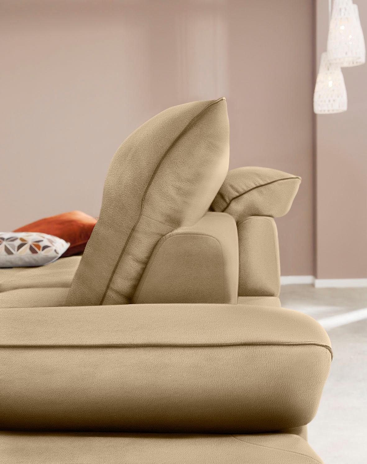 W.SCHILLIG Ecksofa enjoy&MORE, mit tollem Sitzkomfort, elegant und bequem, L-Form, mit Sitztiefenverstellung, Füße silber matt, Breite 294 cm