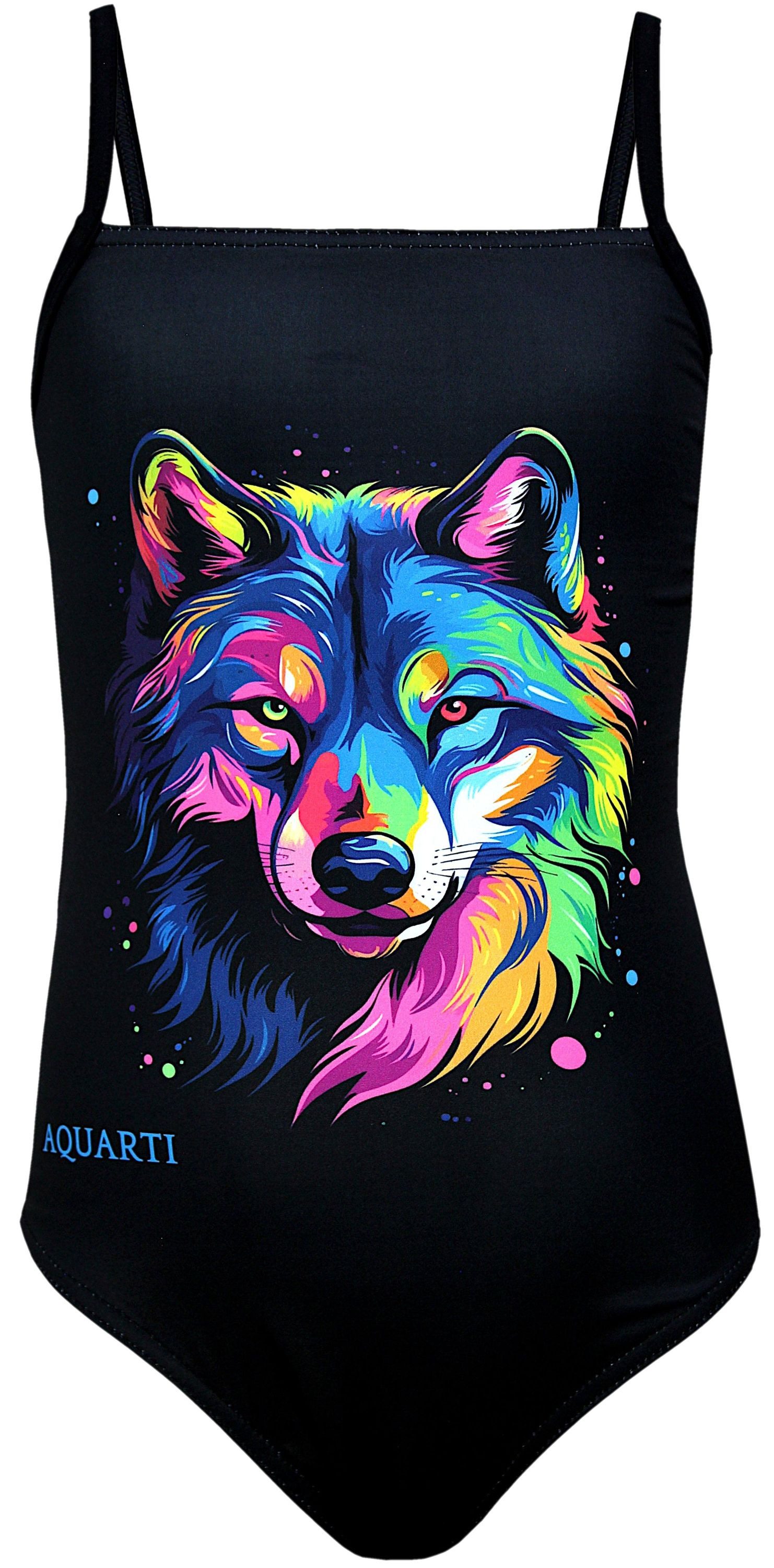 Aquarti Badeanzug Aquarti Mädchen Badeanzug mit Spaghettiträgern Streifen