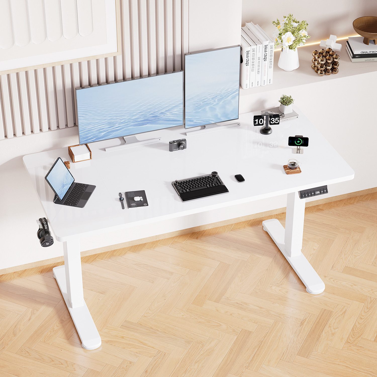 HOMALL Schreibtisch Höhenverstellbarer Elektrisch Schreibtisch, Vierteilige günstig online kaufen