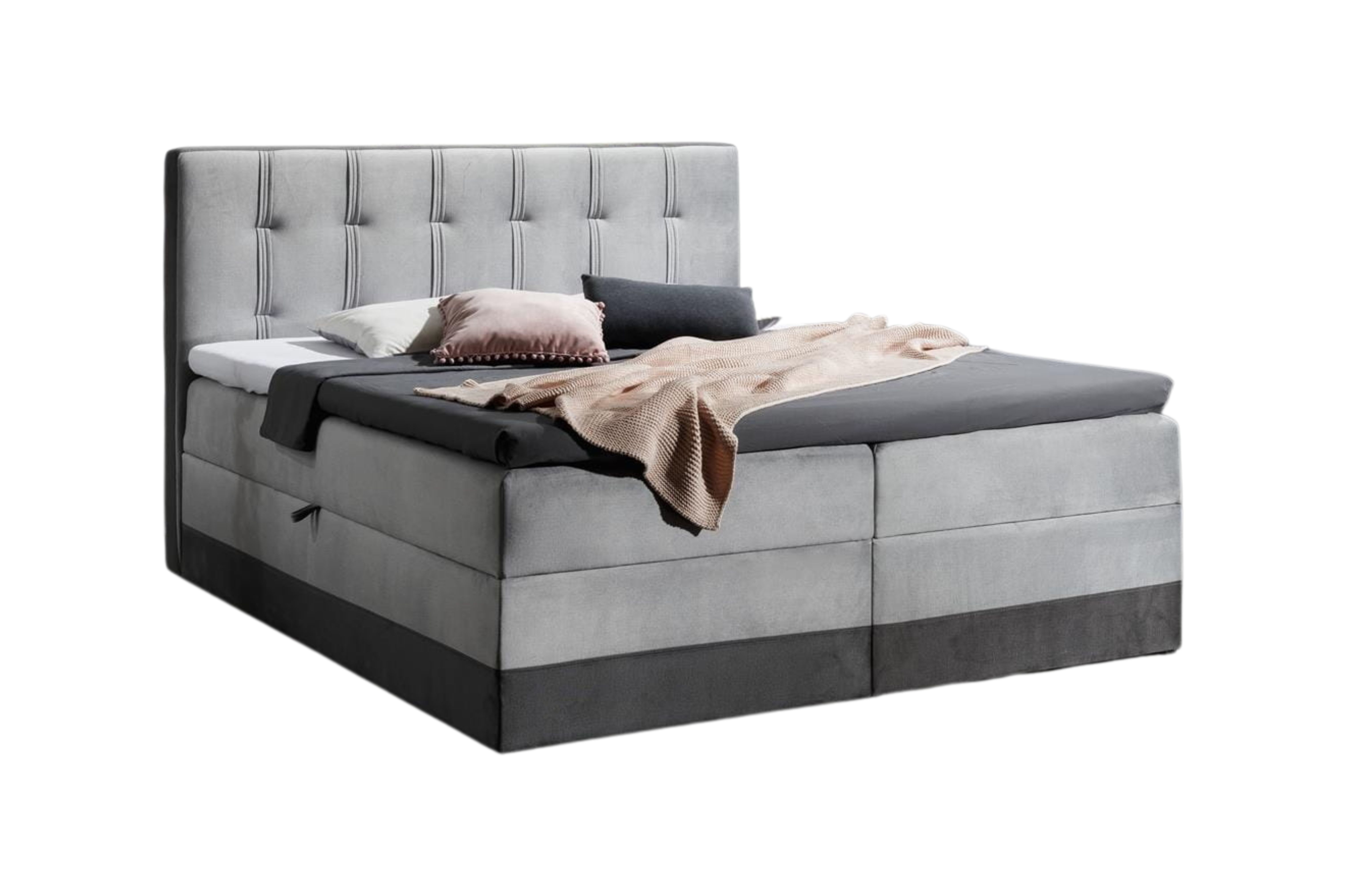 MF Design Boxspringbett Boxspringbett MARLENE mit Bettkasten und Federautomatik, Vorhanden