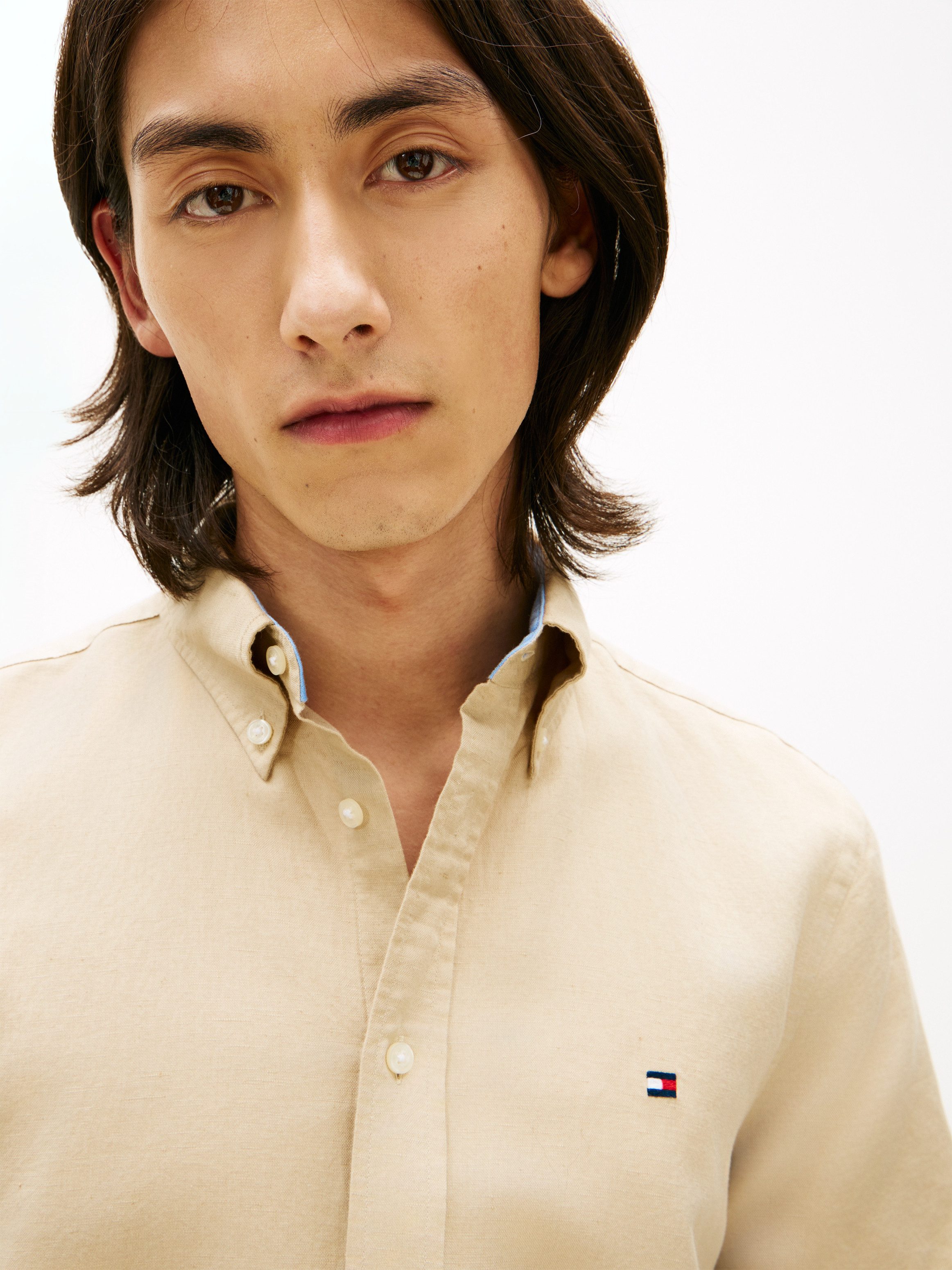Tommy Hilfiger Kurzarmhemd LINEN BLEND SOLID