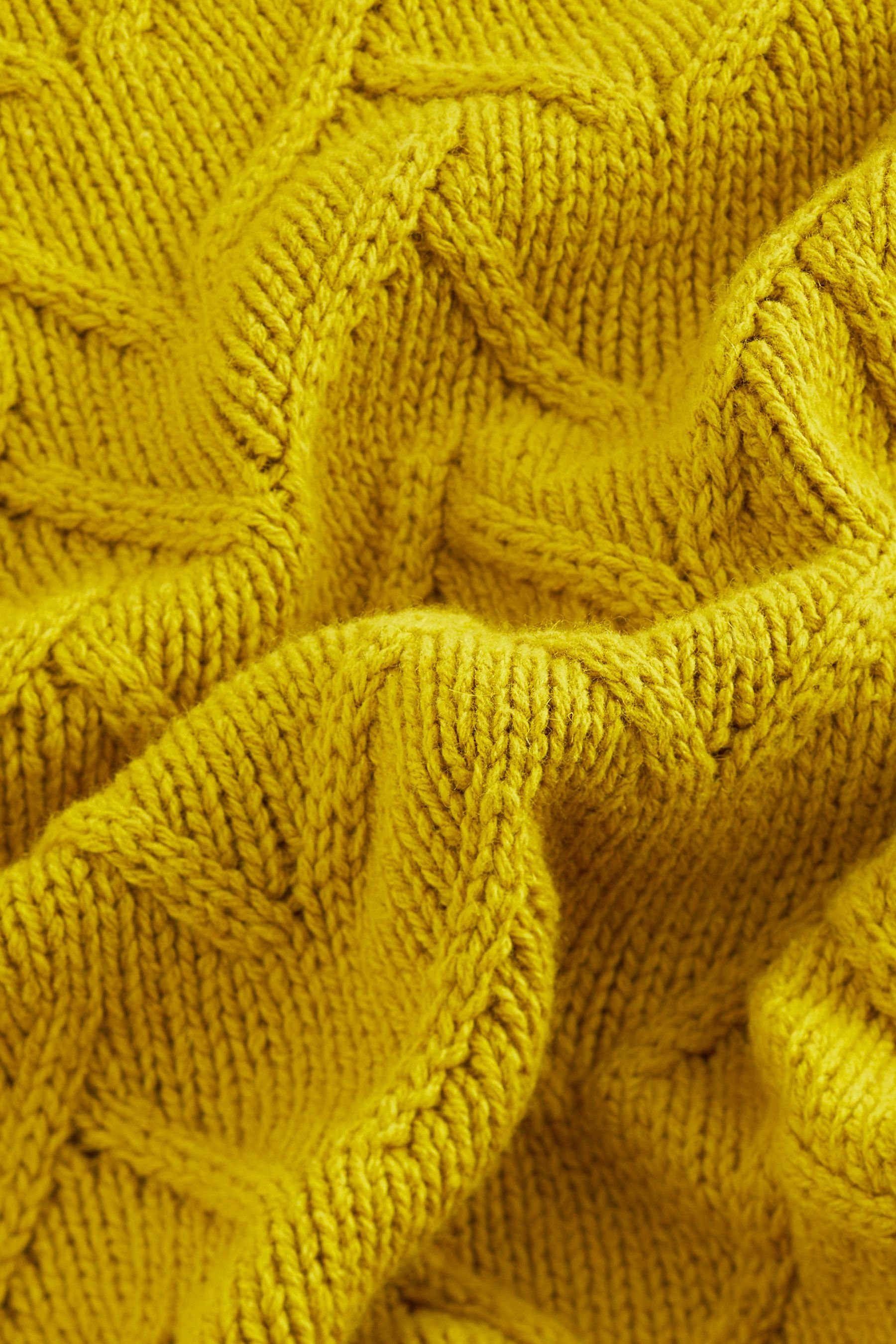Yellow (1-tlg) Premium-Pullover Ziernähten mit Citrine V-Ausschnitt-Pullover und Next V-Ausschnitt