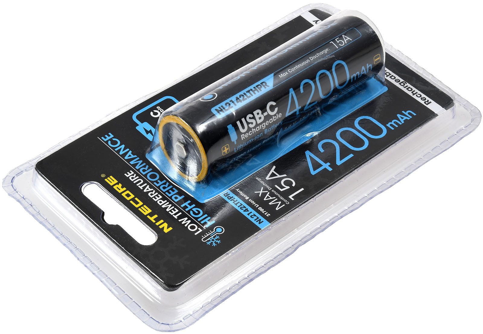 Nitecore Li-Ion Akku Typ 21700 NL2142LTHPR 4200mAh, mit USB Akku (3.6 V)