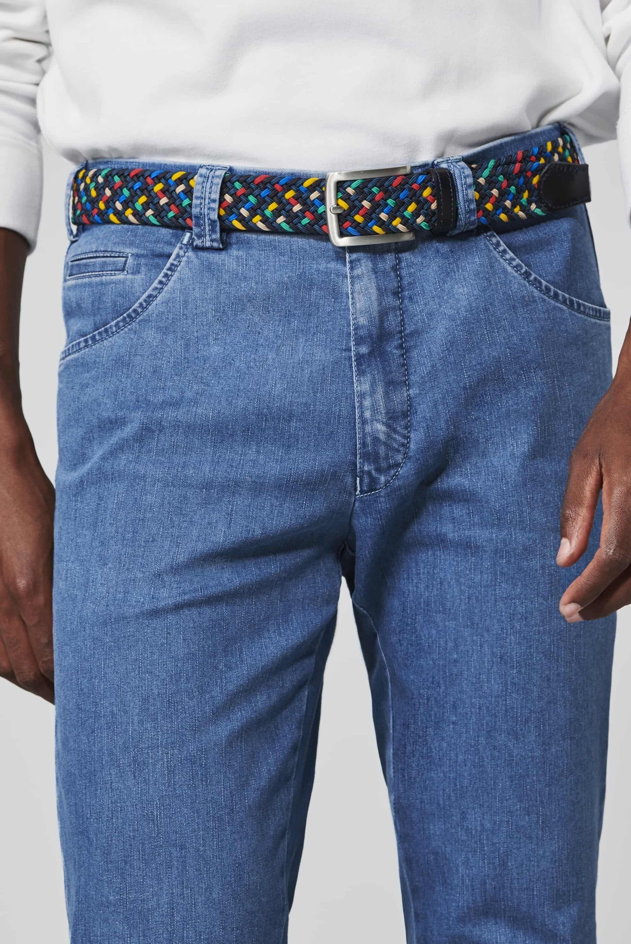 MEYER 5-Pocket-Jeans Dublin mit Swingpocket Denim LIGHT-BLUE Coolmax