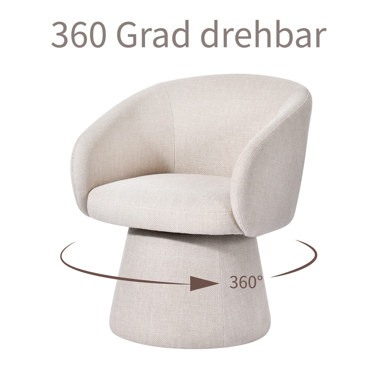 Duhome Esszimmerstuhl (7176A1), 360 Grad Drehbar Kegeldesign Polsterstuhl