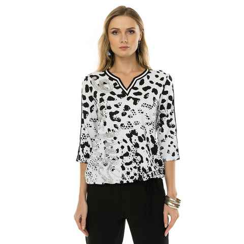 Passioni Print-Shirt Black and White Animalprint