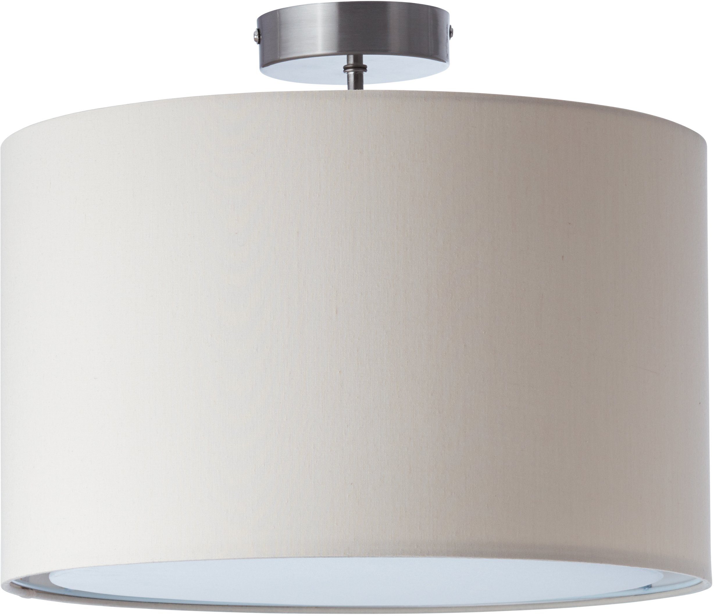 Lüttenhütt Deckenleuchte Lüchte, ohne Leuchtmittel, Deckenlampe mit Stoff - Schirm, Ø 40 cm, Höhe 32 cm beige/hellbeige