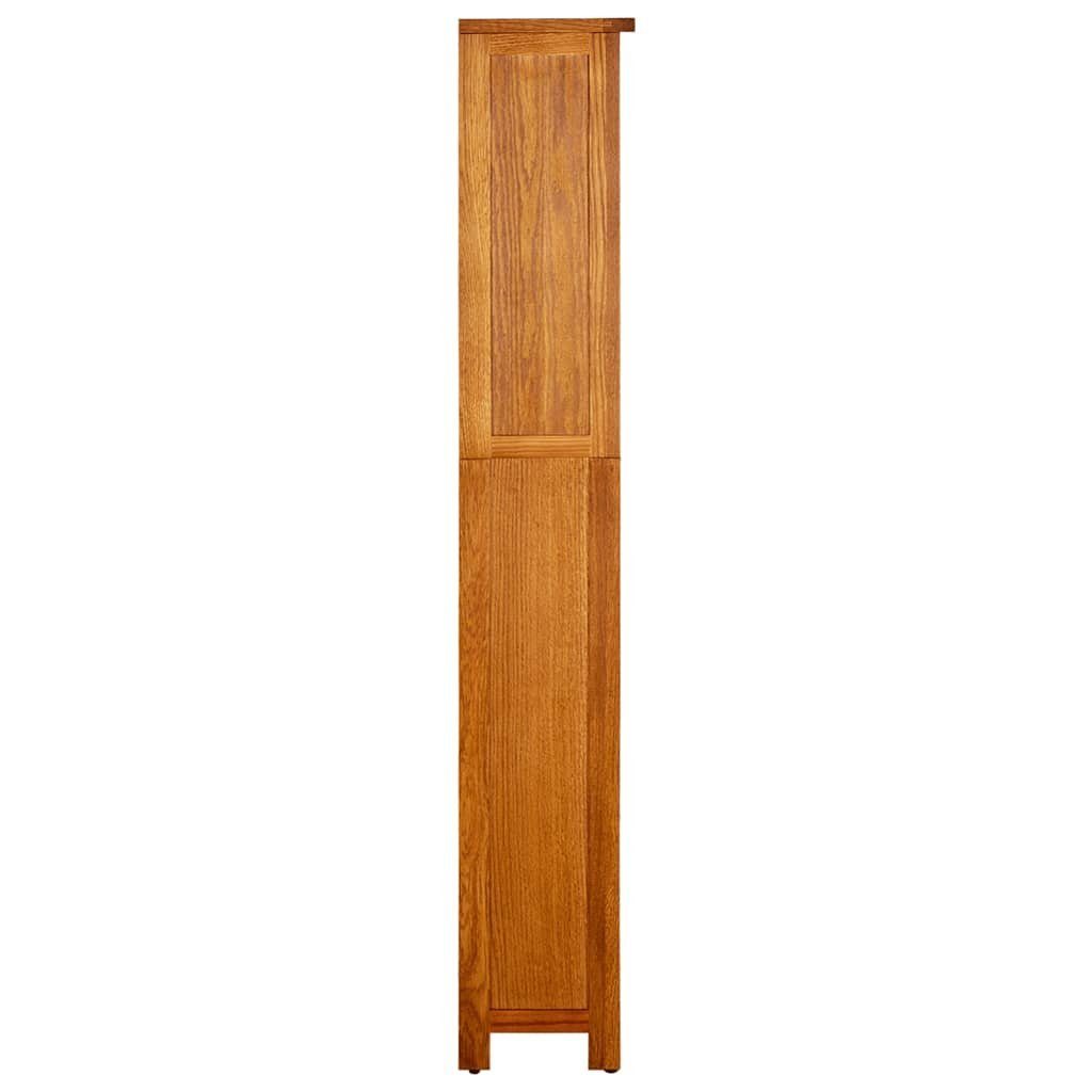 furnicato Bücherregal Massivholz mit Eichenfurnier 45x22x140 cm in, 1-tlg., Stabiles Standregal mit viel Stauraum für das Wohn- oder Arbeitszimmer
