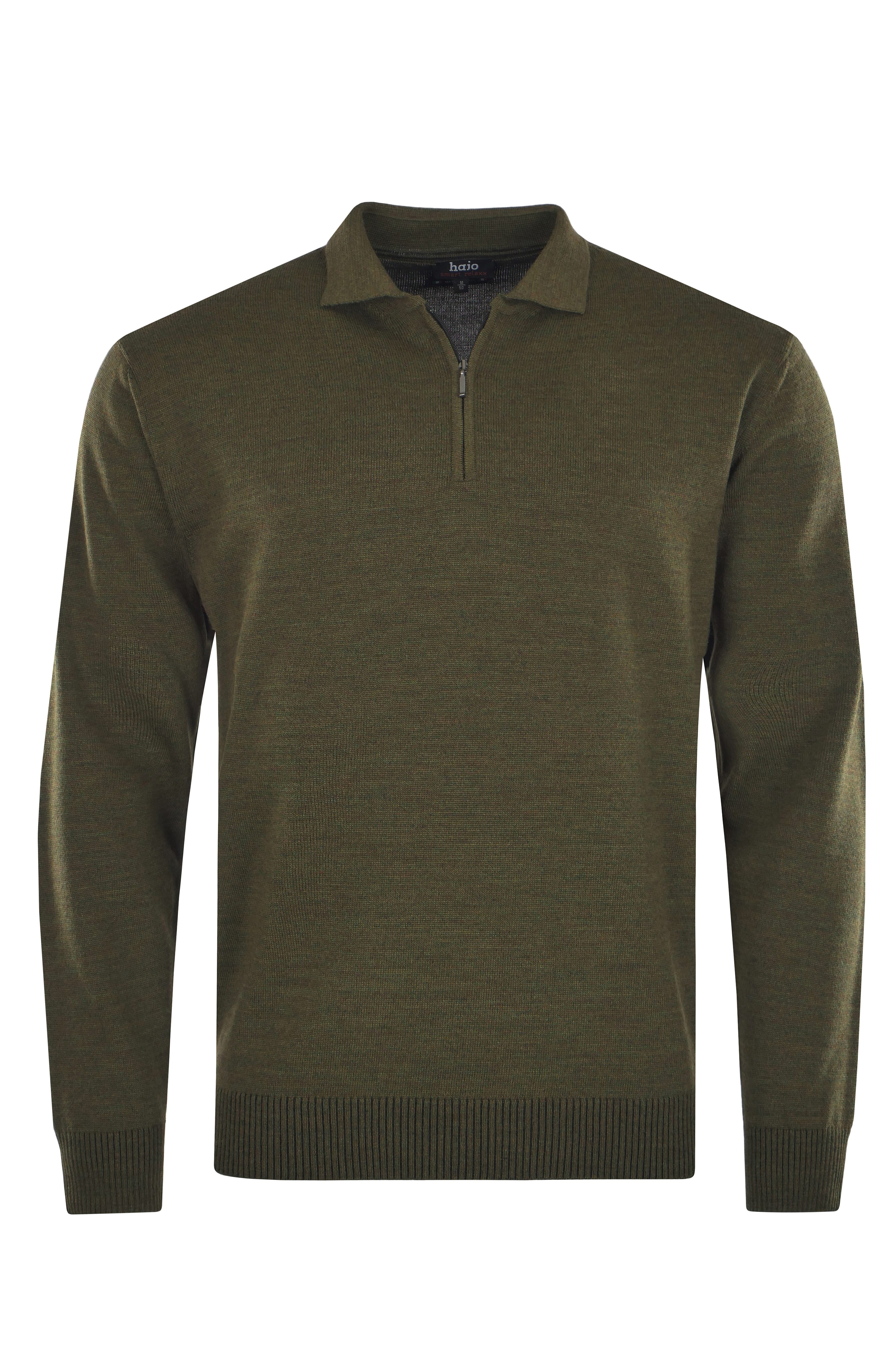 Langarm-Poloshirt kratzfreier Pullover mit Polokragen