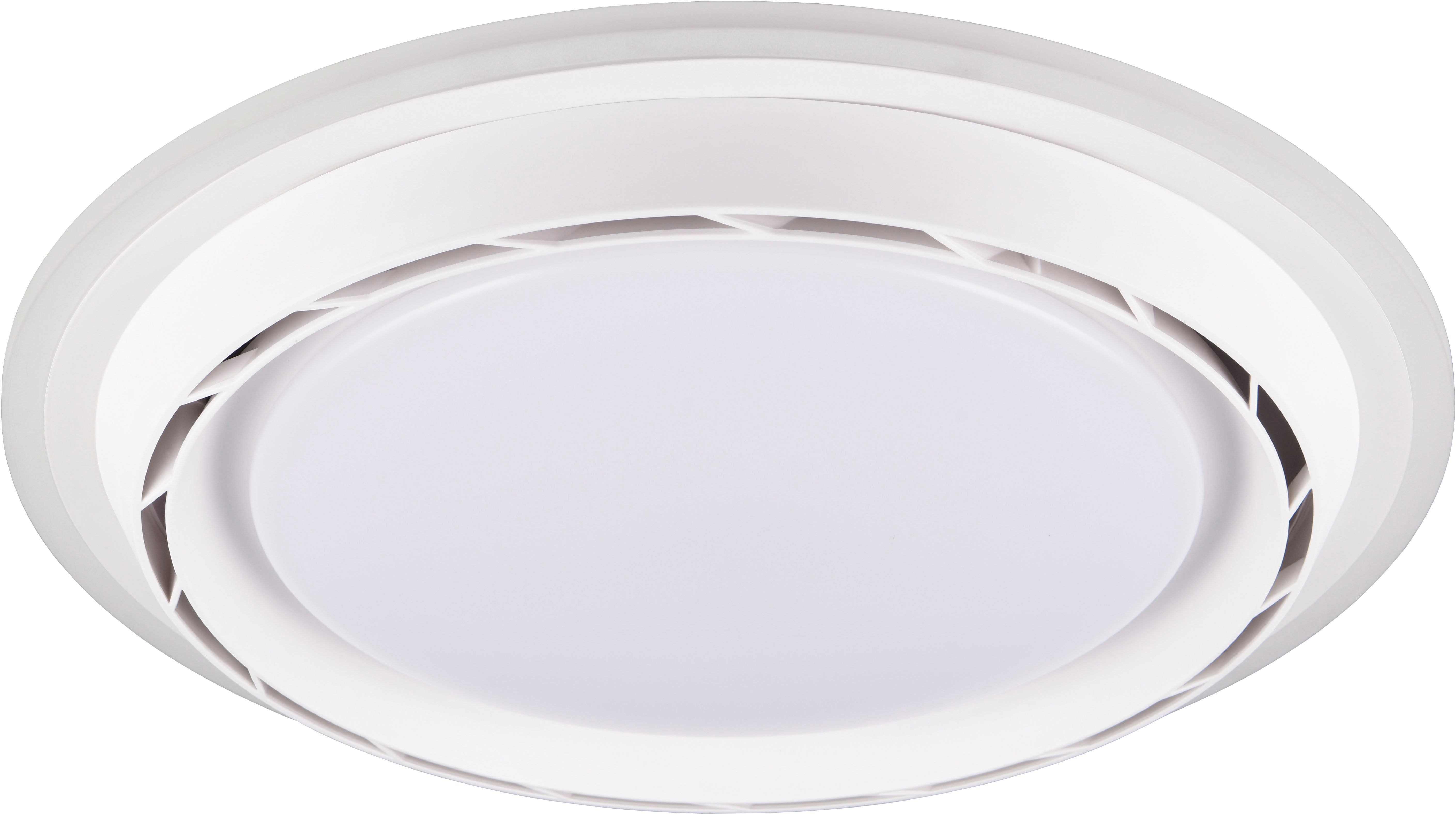 Reality Leuchten LED Deckenleuchte SAARELA mit Ventilator, unauffälliger Deckenventilator mit Licht 18W, CCT - über Fernbedienung, Dimmfunktion, Fernbedienung, Infrarot inkl., Memoryfunktion, Timerfunktion, Ventilatorfunktion, getrennt schaltbar, mehrere Helligkeitsstufen, LED fest integriert, Farbwechsler, warmweiß - kaltweiß, 6-Stufen Ventilator Vor- & Rücklauf, Fernbedienung CCT dimmbar Memory