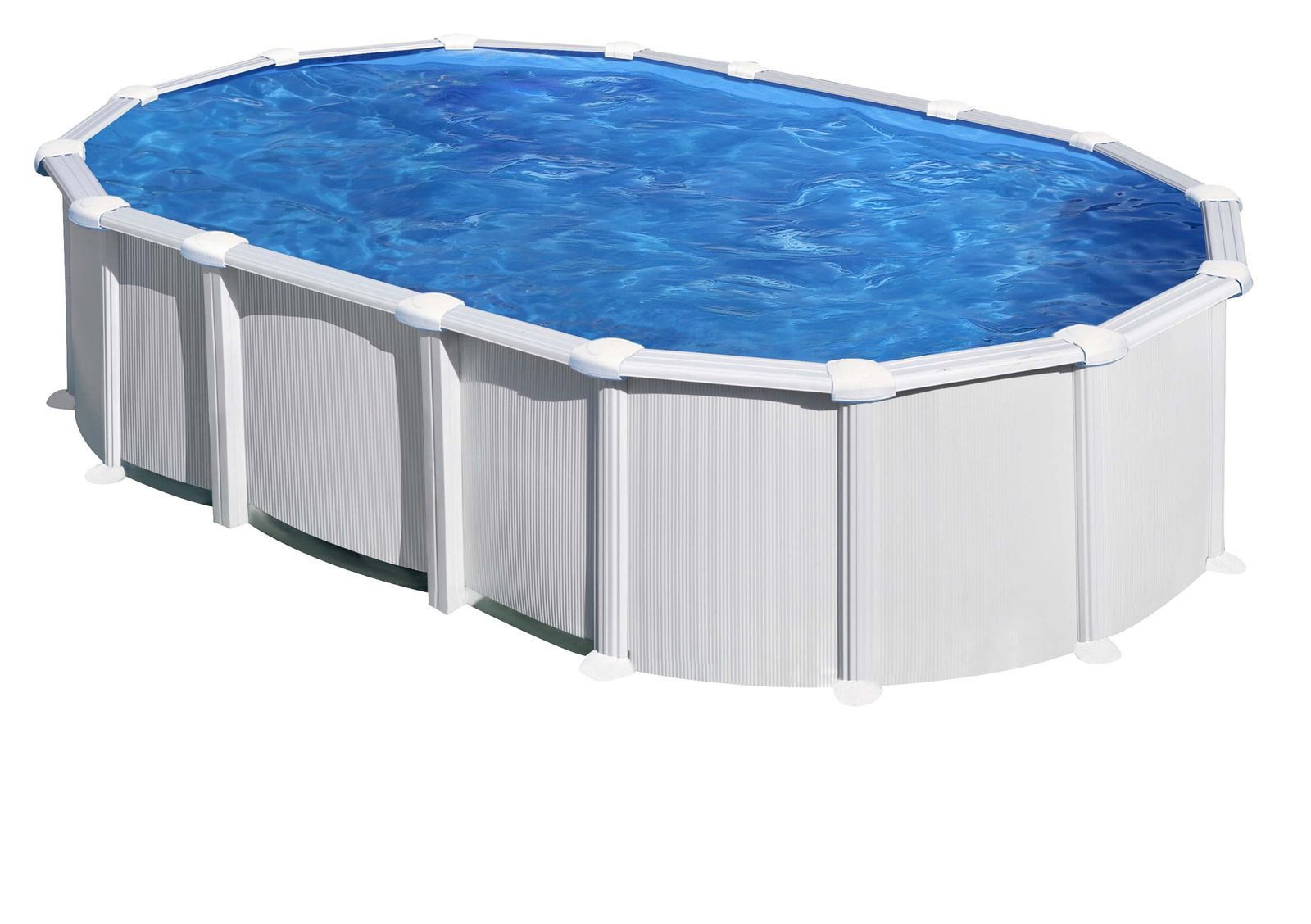 swim & fun Pool Ovaler Stahlwandpool L610 × B375 × H132 cm – Familienpool Komplett-Set