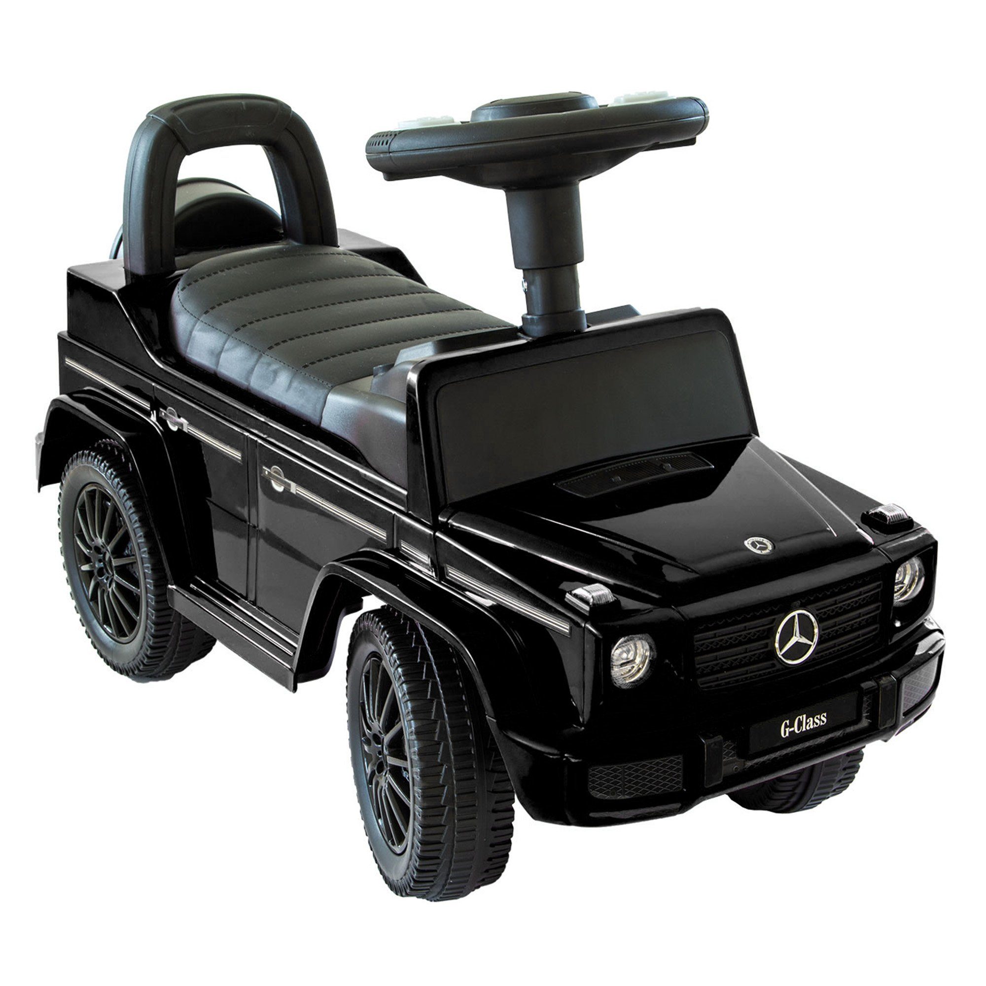 Lemodo Rutscherauto Babyrutscher Mercedes G350d, leiselaufende Kunststoffräder, mit Soundlenkrad