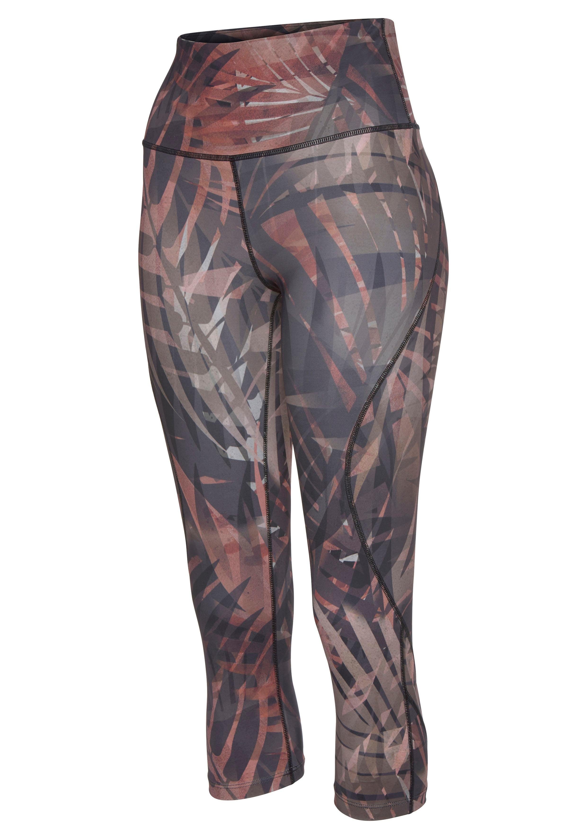 LASCANA ACTIVE Caprileggings Tropical mit abstraktem Palmenprint