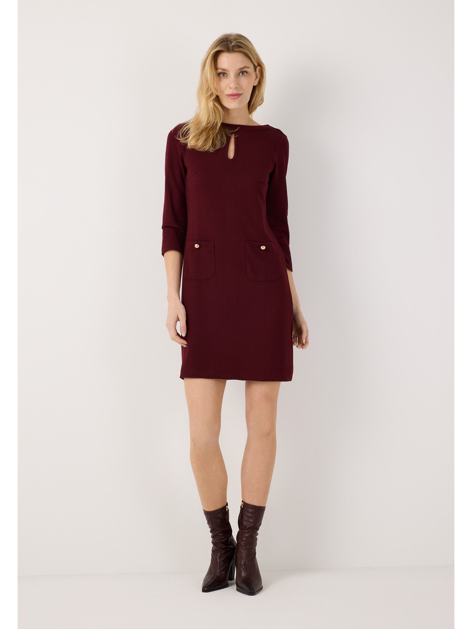 MORE&MORE Jerseykleid feminines, bequemes 3/4 Arm-Jerseykleid