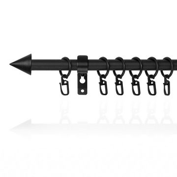 Gardinenstange Kegel, LICHTBLICK ORIGINAL, Ø 16 mm, 1-läufig, Fixmaß, mit Bohren, verschraubt, Metall