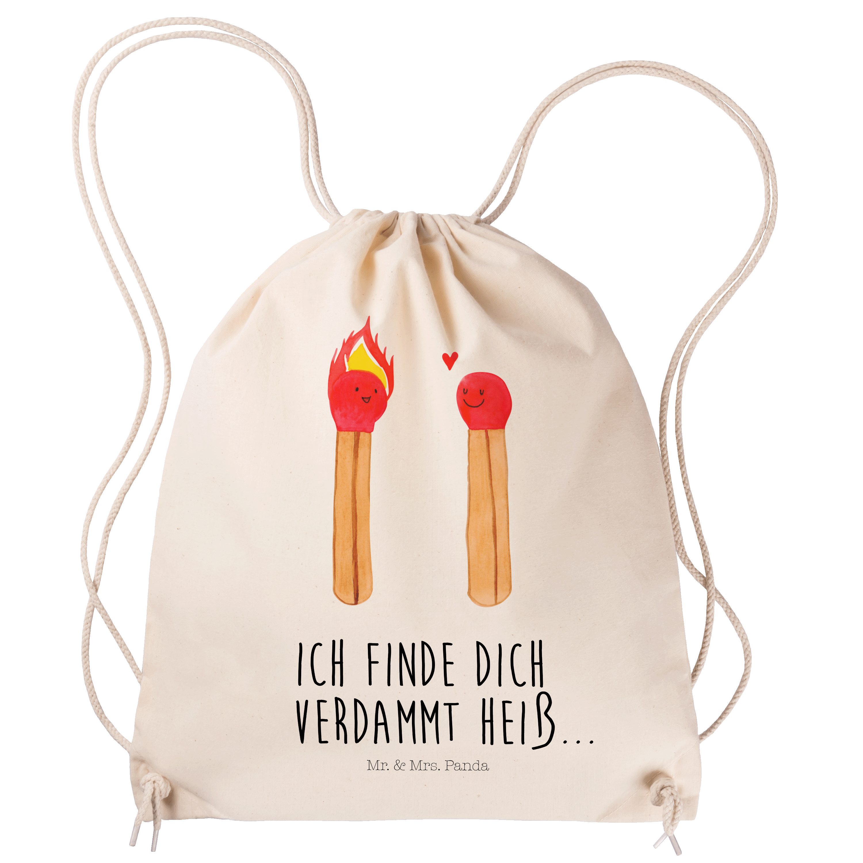 Mr. & Mrs. Panda Sporttasche Streichhölzer - Transparent - Geschenk, Tasche, Liebesbeweis, Heirats (1-tlg)