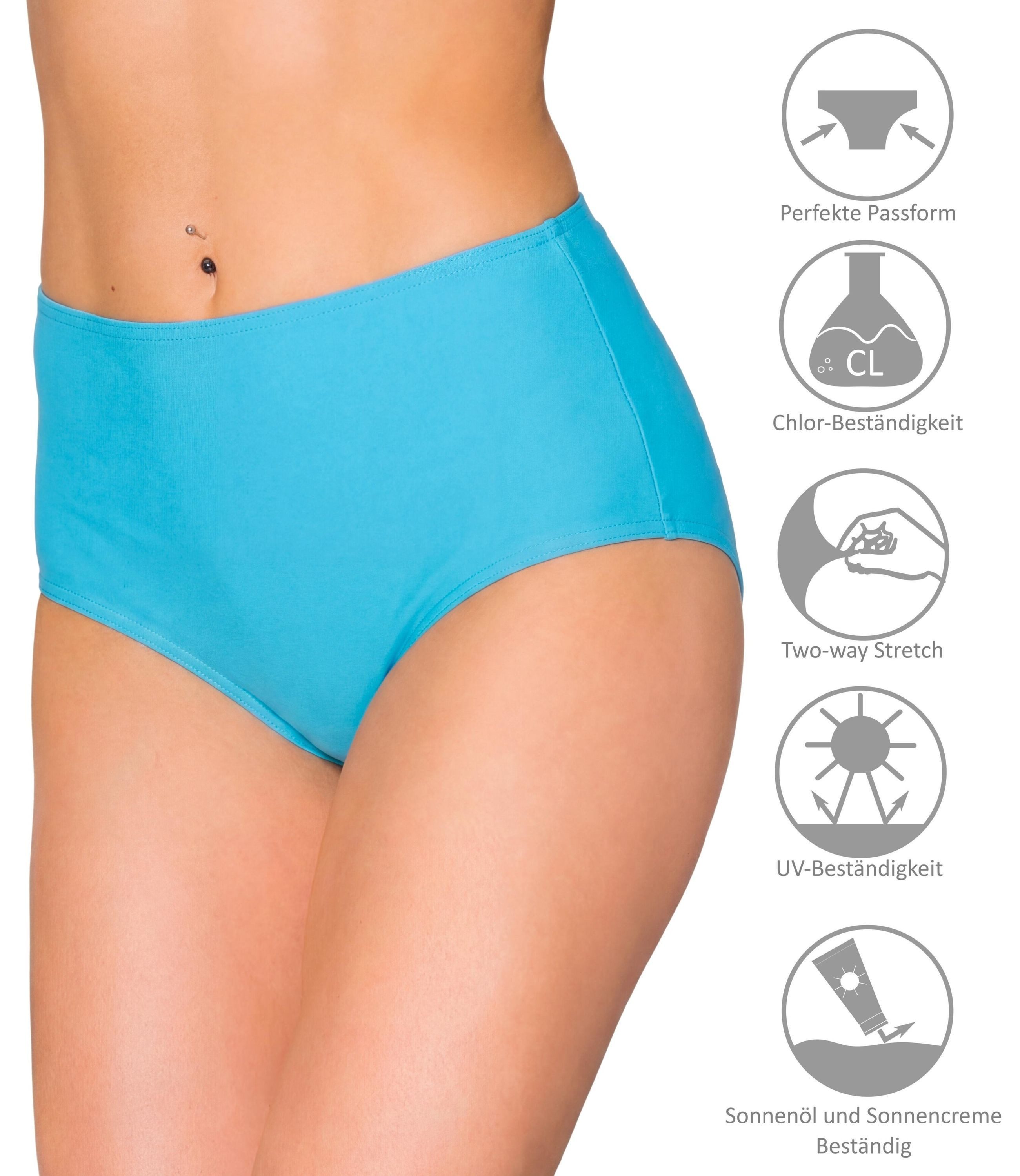 Aquarti Bikini-Hose Aquarti Damen Bikinihose Bikini-Slip mit Hohem Bund – Bild 5 von 5
