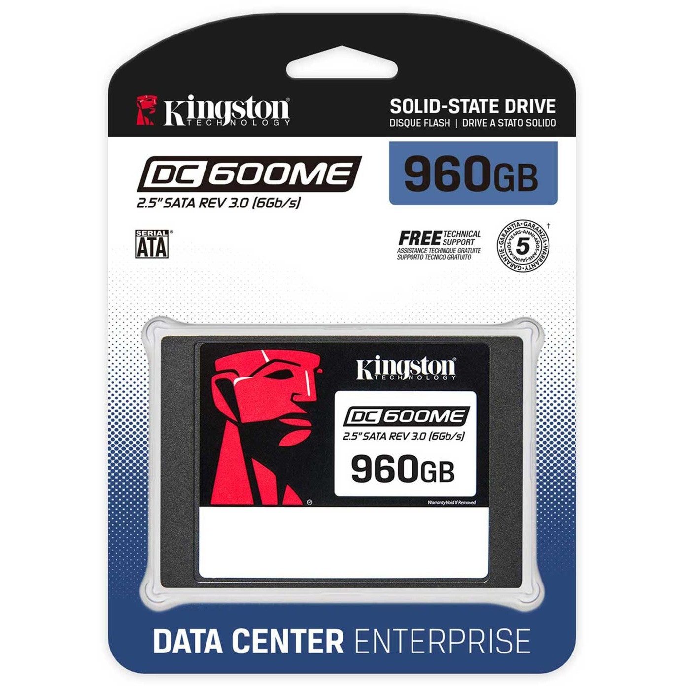 Kingston DC600ME 960GB SATA SSD Enterprise 2.5 Zoll interne SSD (960 GB) 2,5 Zoll" 560 MB/S Lesegeschwindigkeit, 530 MB/S Schreibgeschwindigkeit, PLP, DRAM Cache, AES 256-Bit, Enterprise QoS