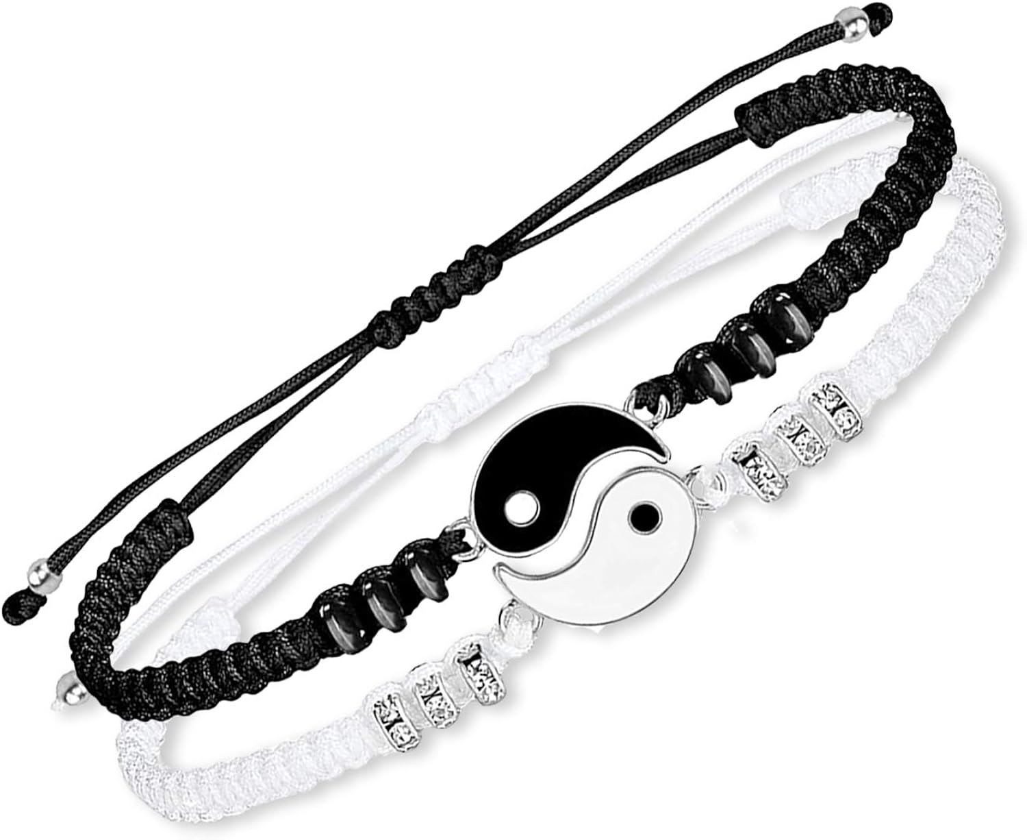 SEAMISAI Freundschaftsarmband Set Yin Yang Partner Unisex Armband Damen Herren (2-tlg. Inkl. Geschenkverpackung), Set, 2-teilig, Geschenkideen Geburtstag Valentinstag Weihnachten