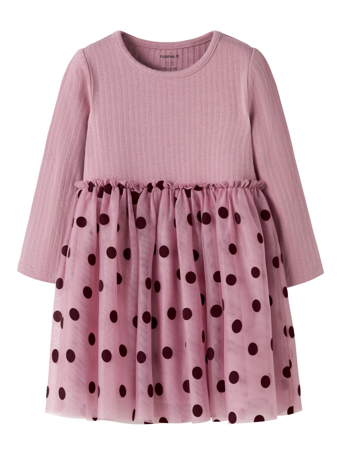 Name It Minikleid NMFNAGINA LS TULLE DRESS Baumwollmischung, regular fit