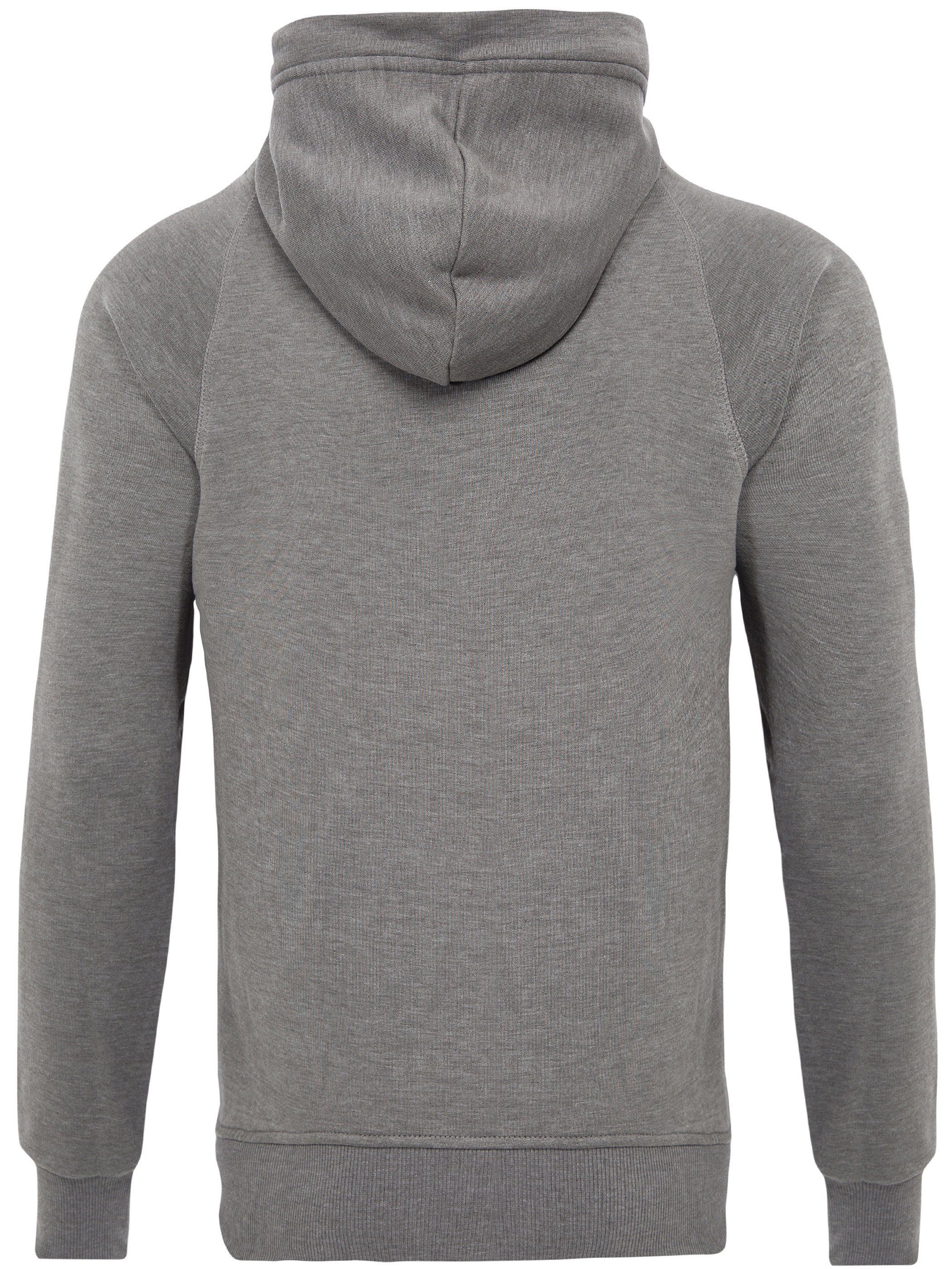 Grau Yazubi Hoodie Passform Kapuzenpullover Kapuzensweatshirt Leo bequemer Sweat 183907) mit (tornado