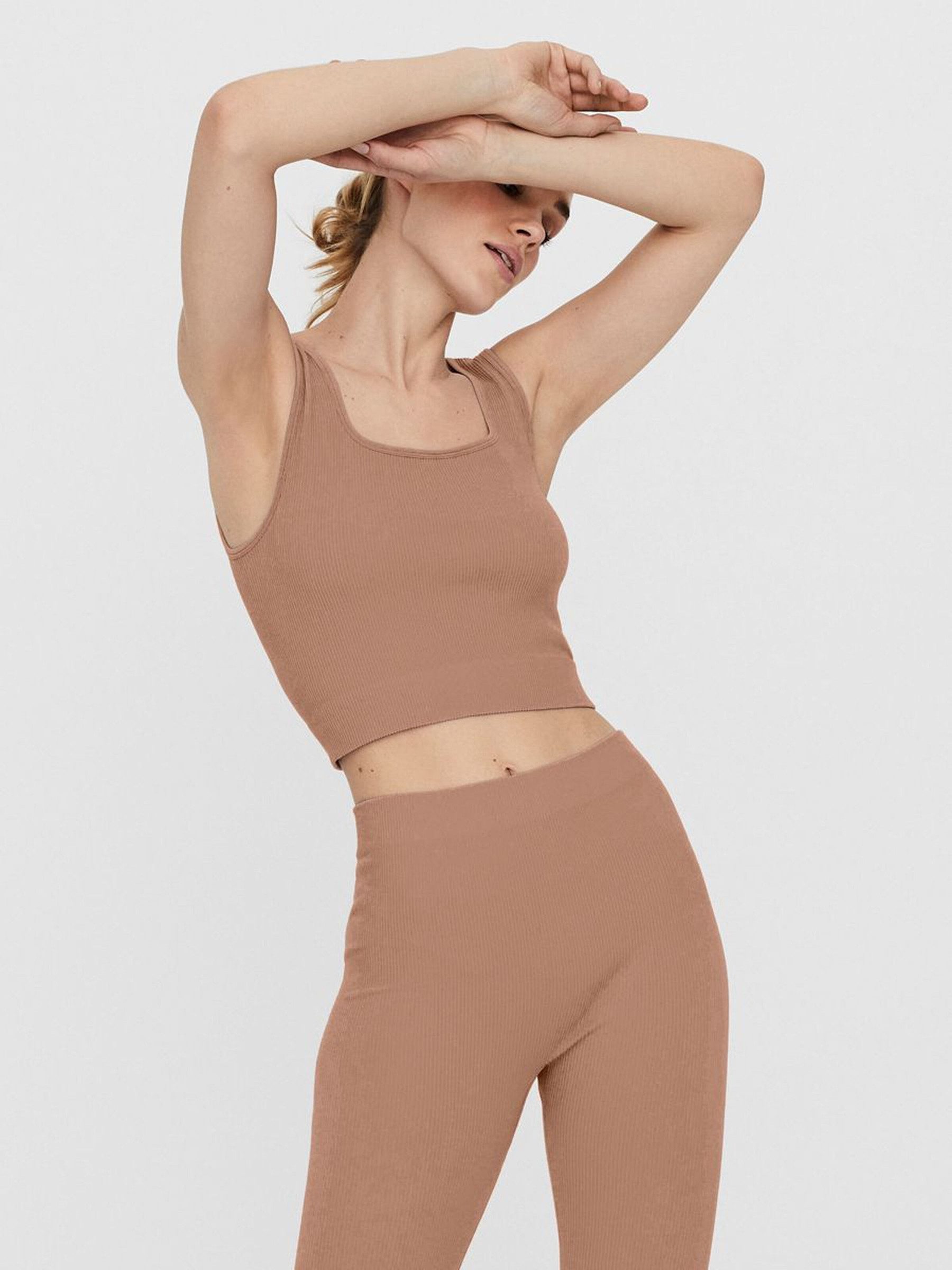 Vero Moda Shirttop Crop 2-er Stück Pack Ripp Bralette Bustier Set VMEVE (2- günstig online kaufen